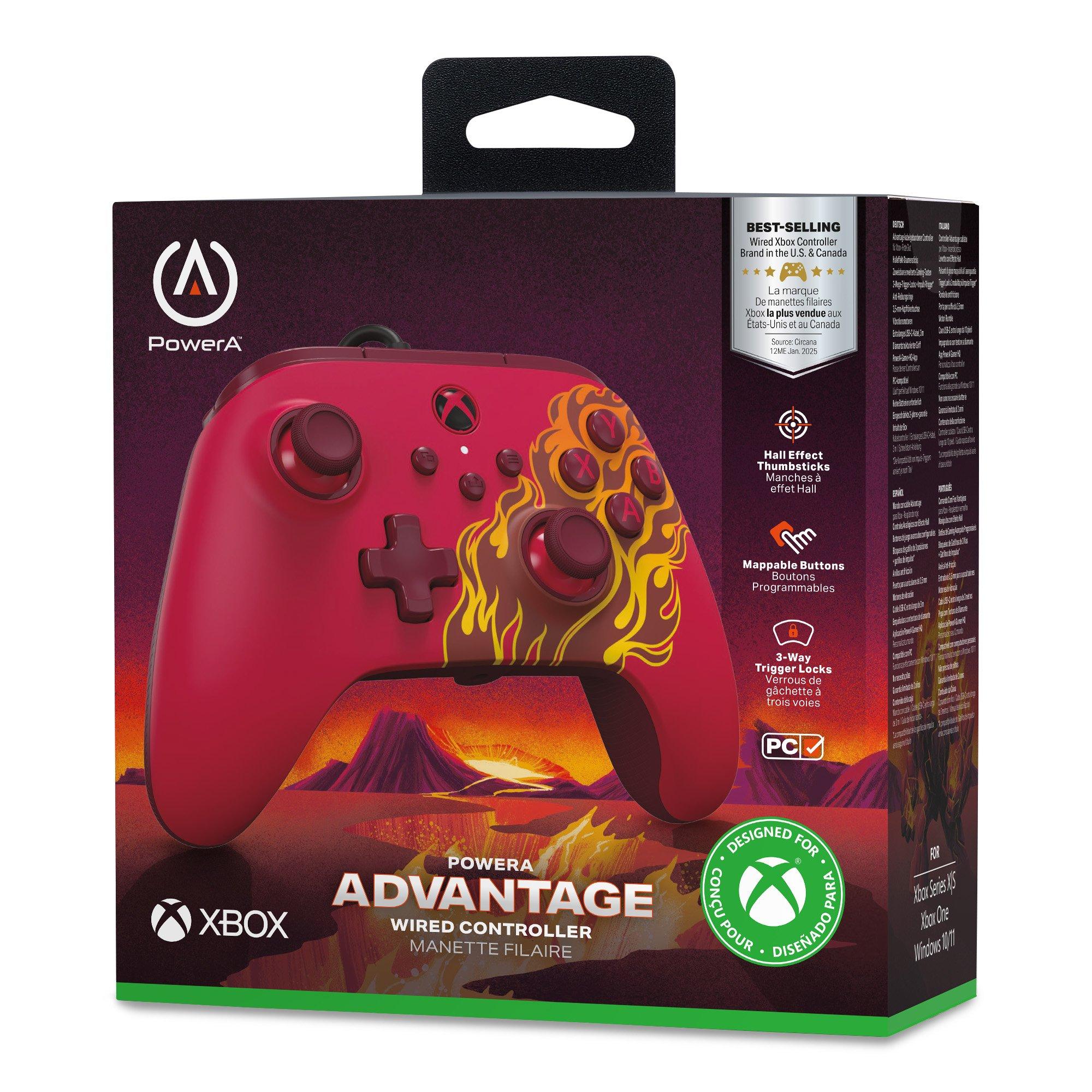 Red - PowerA - Advantage Wired Controller for Xbox Series XS - Red Blaze - 1
