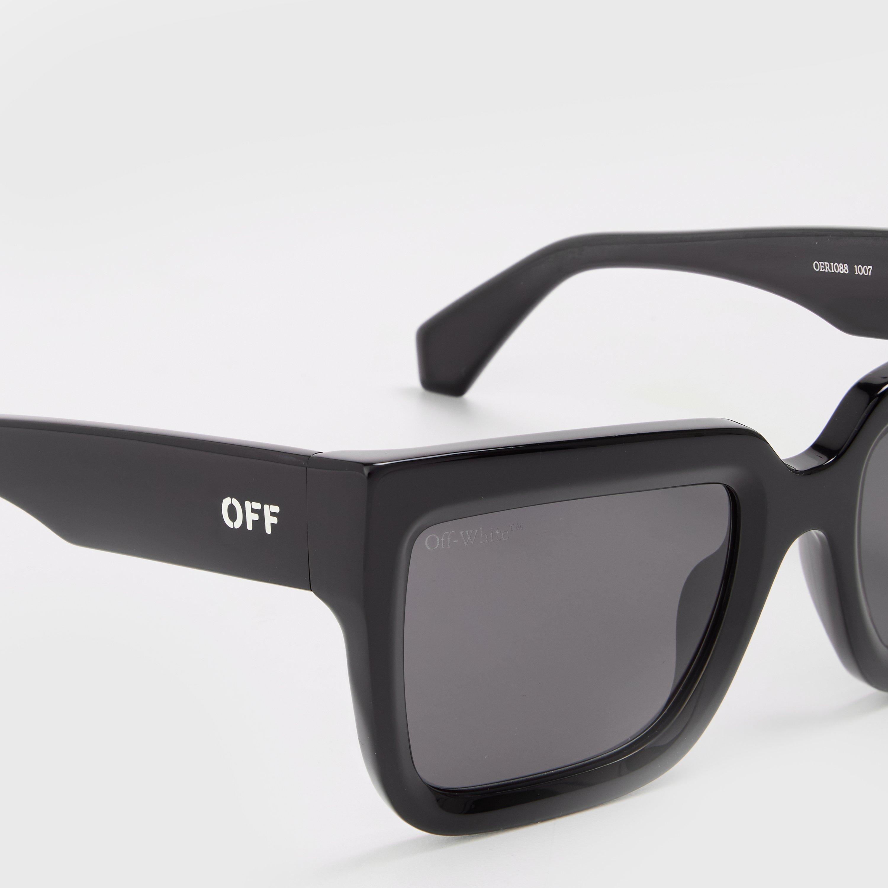 Black/Dark Grey - Off White - Unisex Square Sunglasses, Square Design - 3