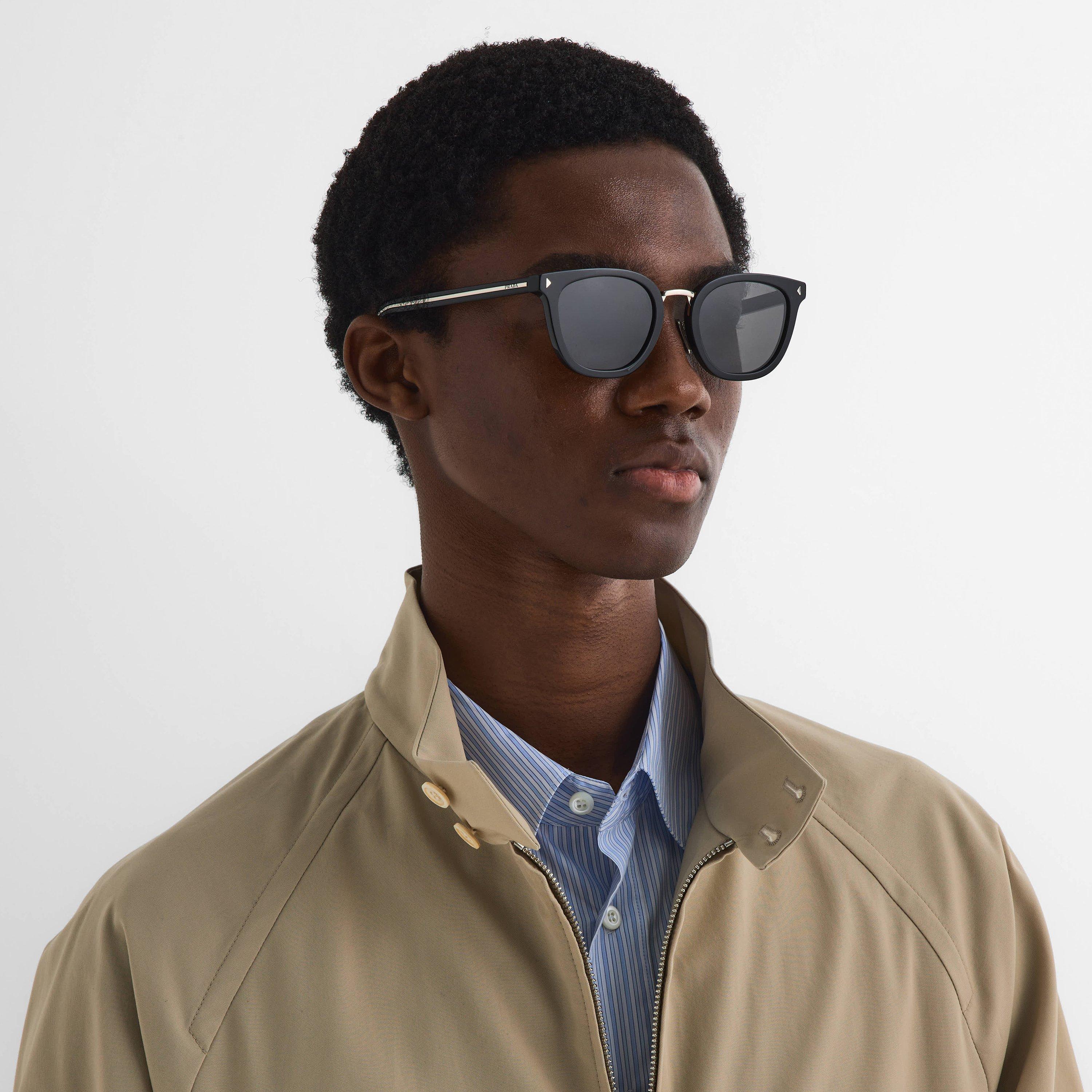 Black - Prada - Men's Rectangle Sunglasses - 3