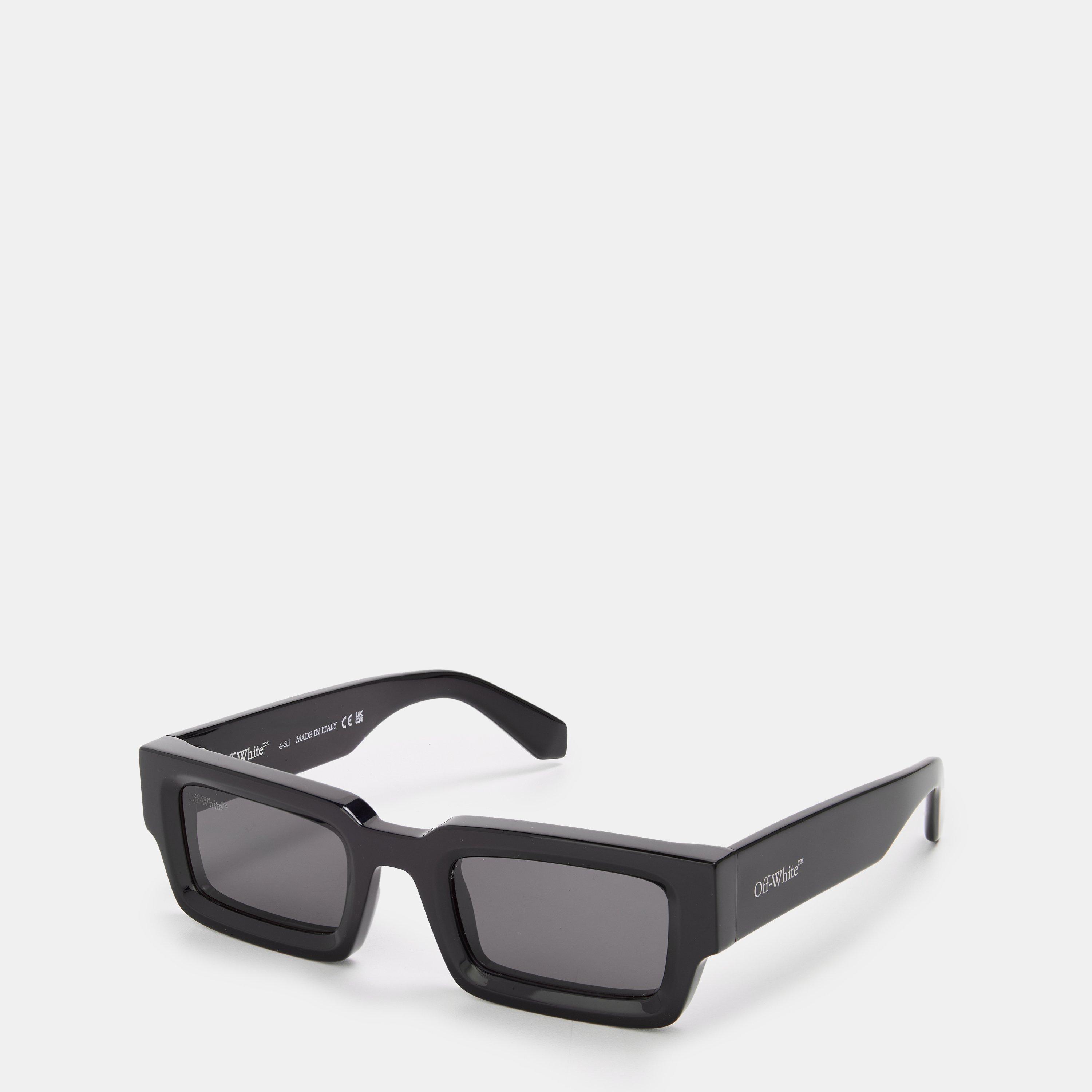Black/Dark Grey - Off White - Geometric Square Sunglasses - 1
