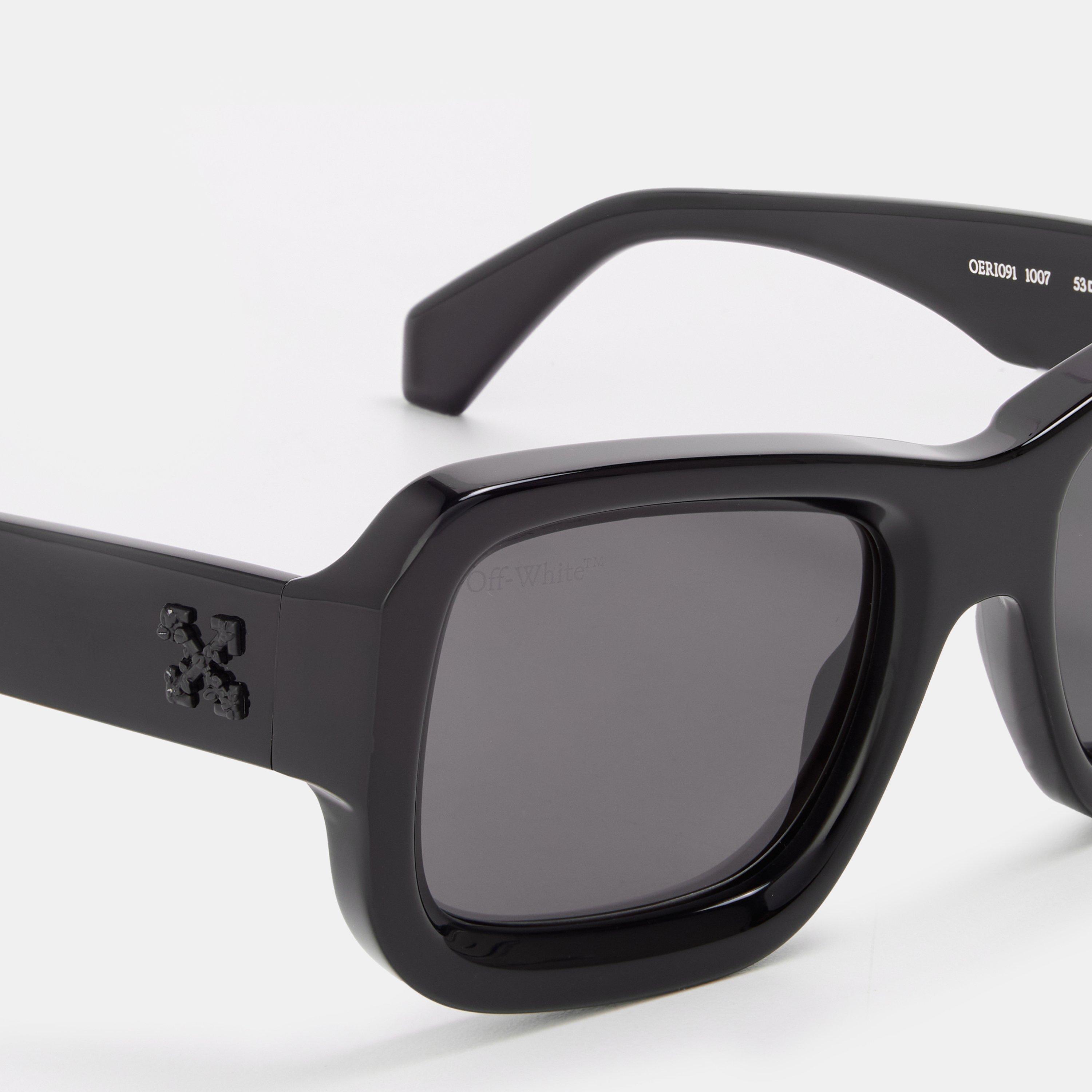 Black/Dark Grey - Off White - Unisex Square Sunglasses - 3