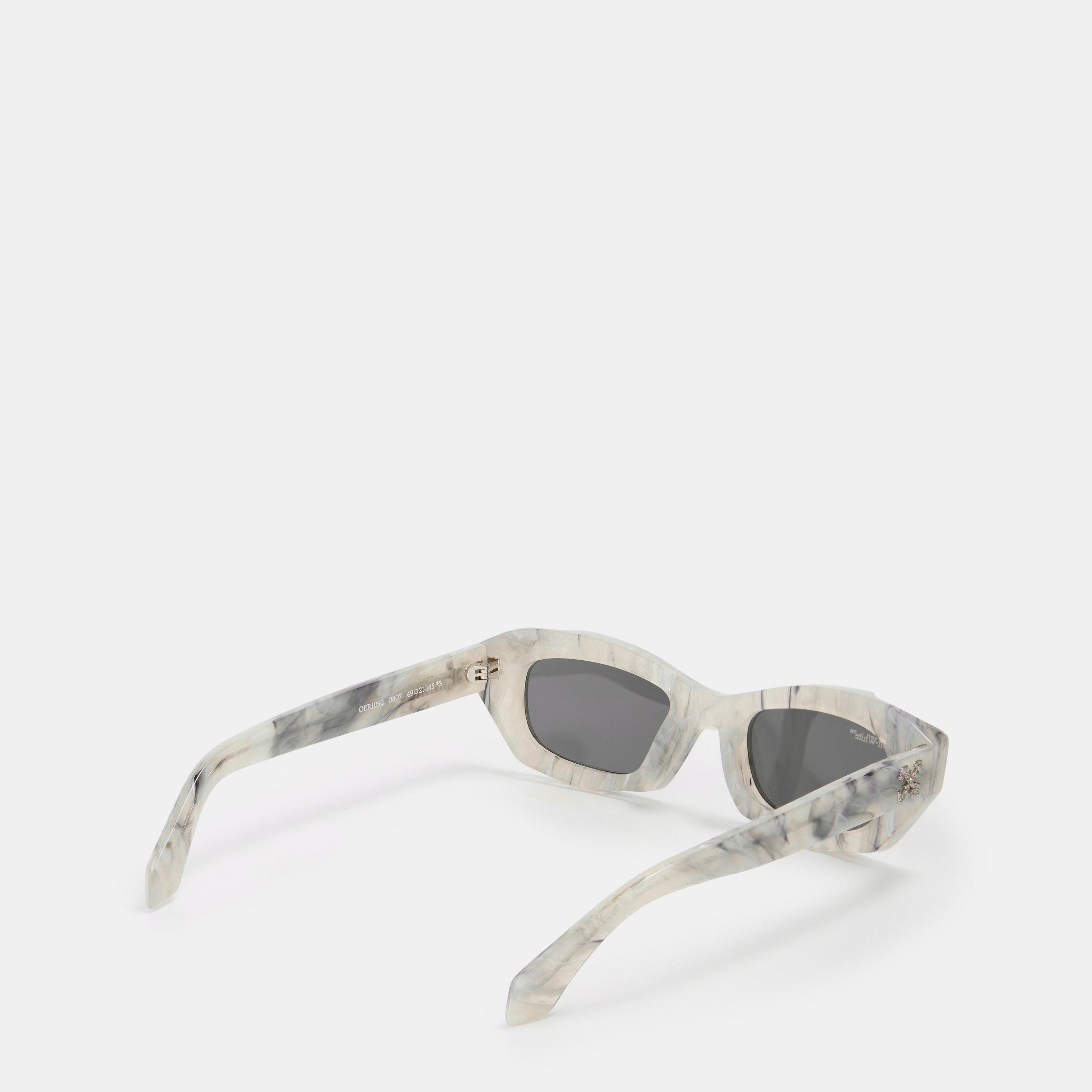 Marbre/Gris - Off White - Square Sunglasses, Square Design - 2