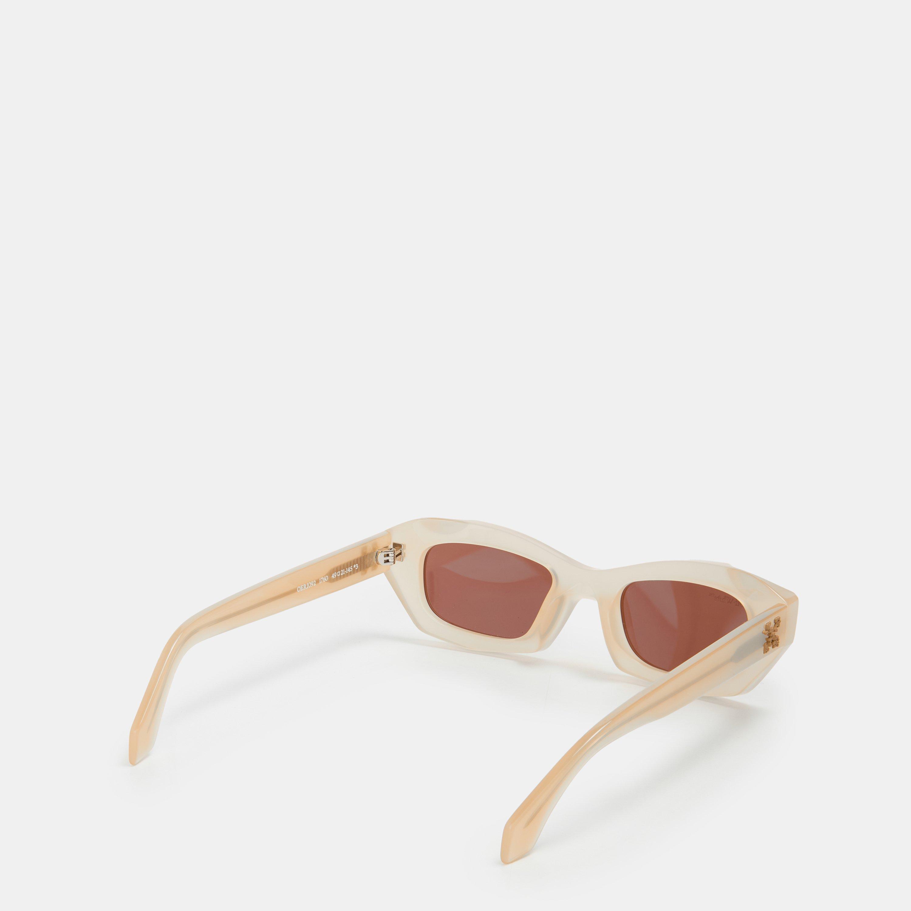 Sand Brown - Off White - Square Sunglasses - 2