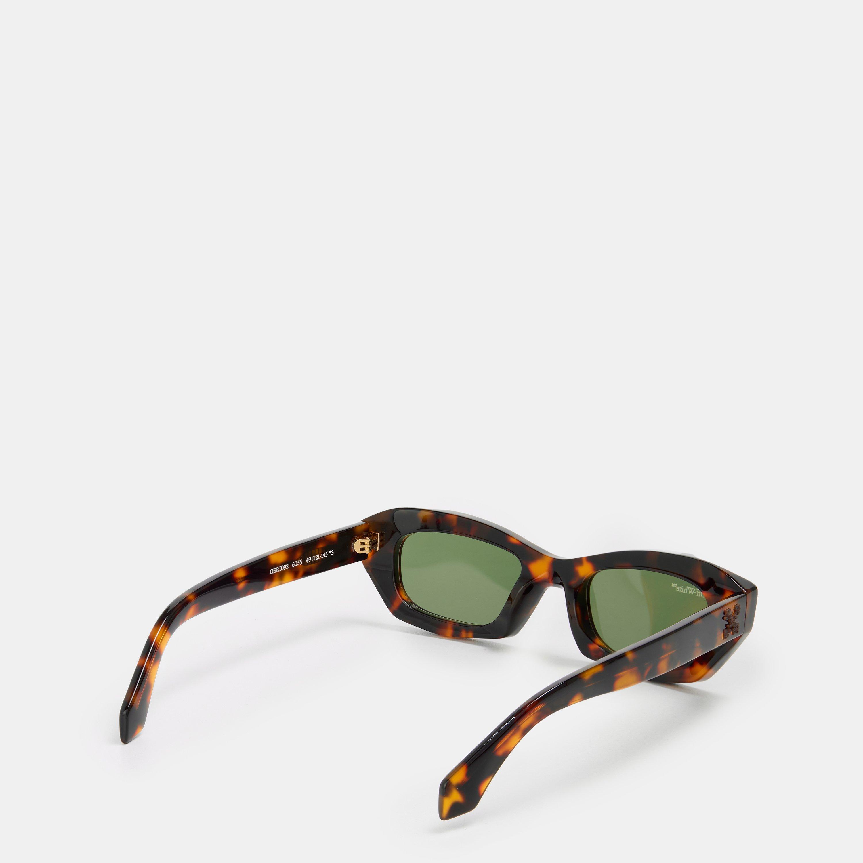 Havana/Green - Off White - Square Sunglasses - 2