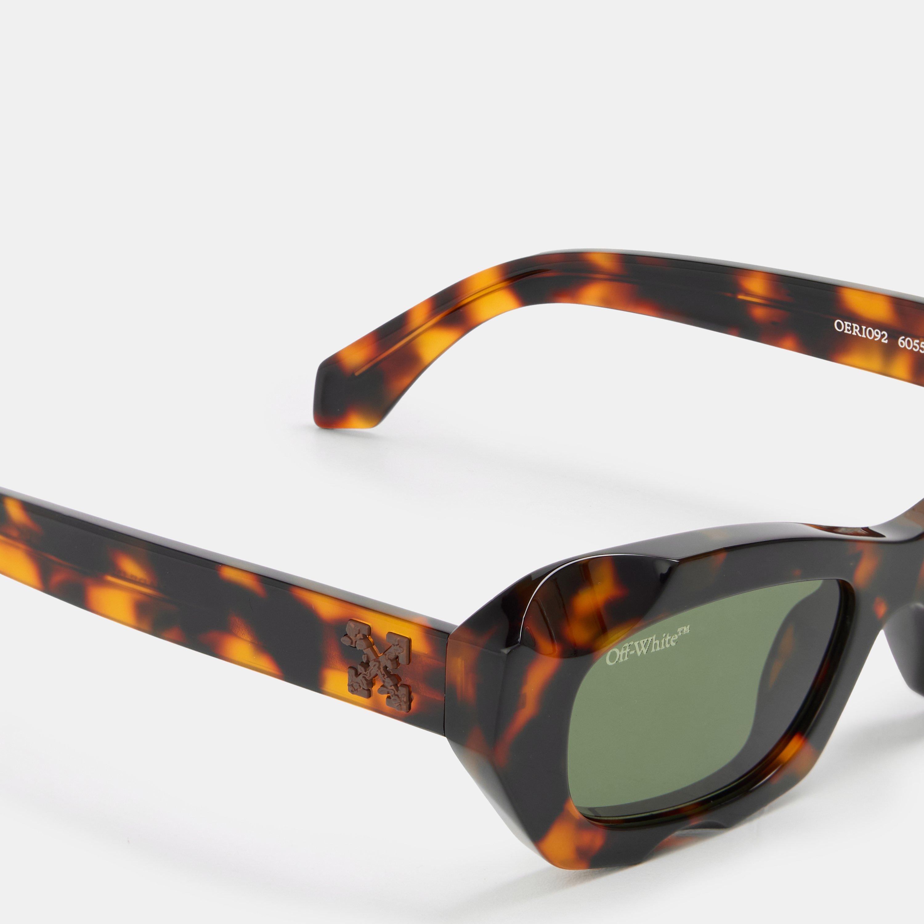 Havana/Green - Off White - Square Sunglasses - 3