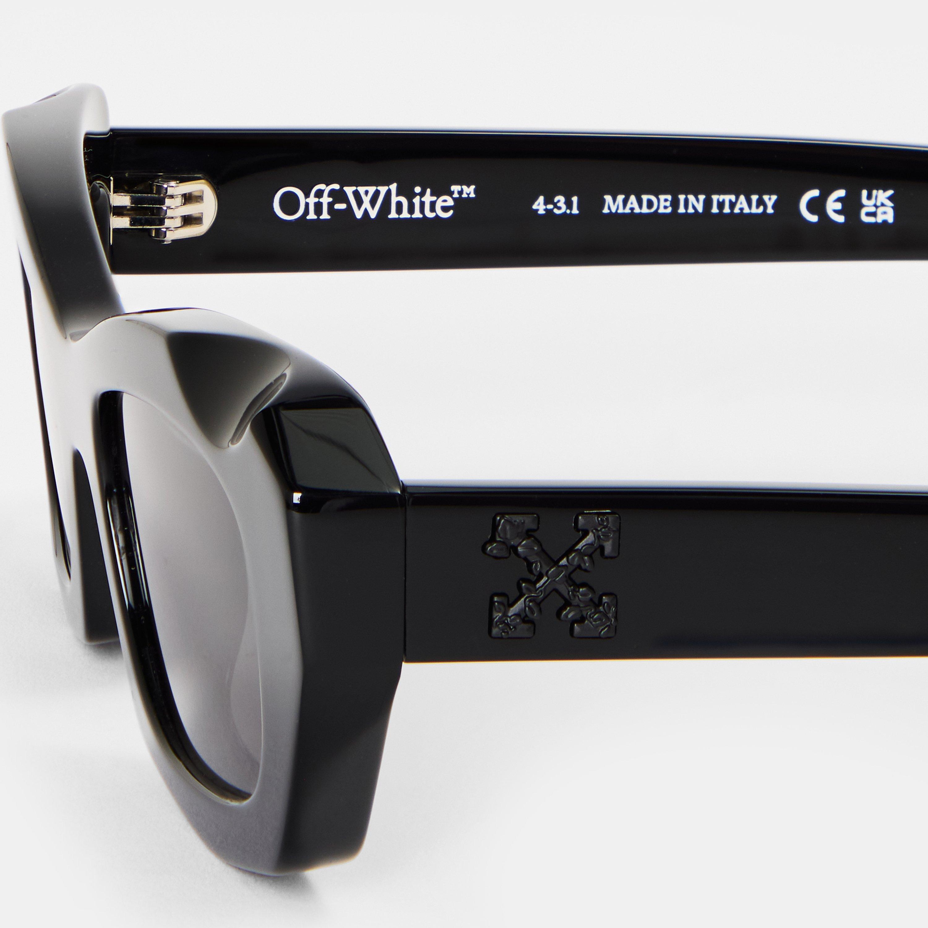 Black/Dark Grey - Off White - Unisex Square Sunglasses, Square Design - 3