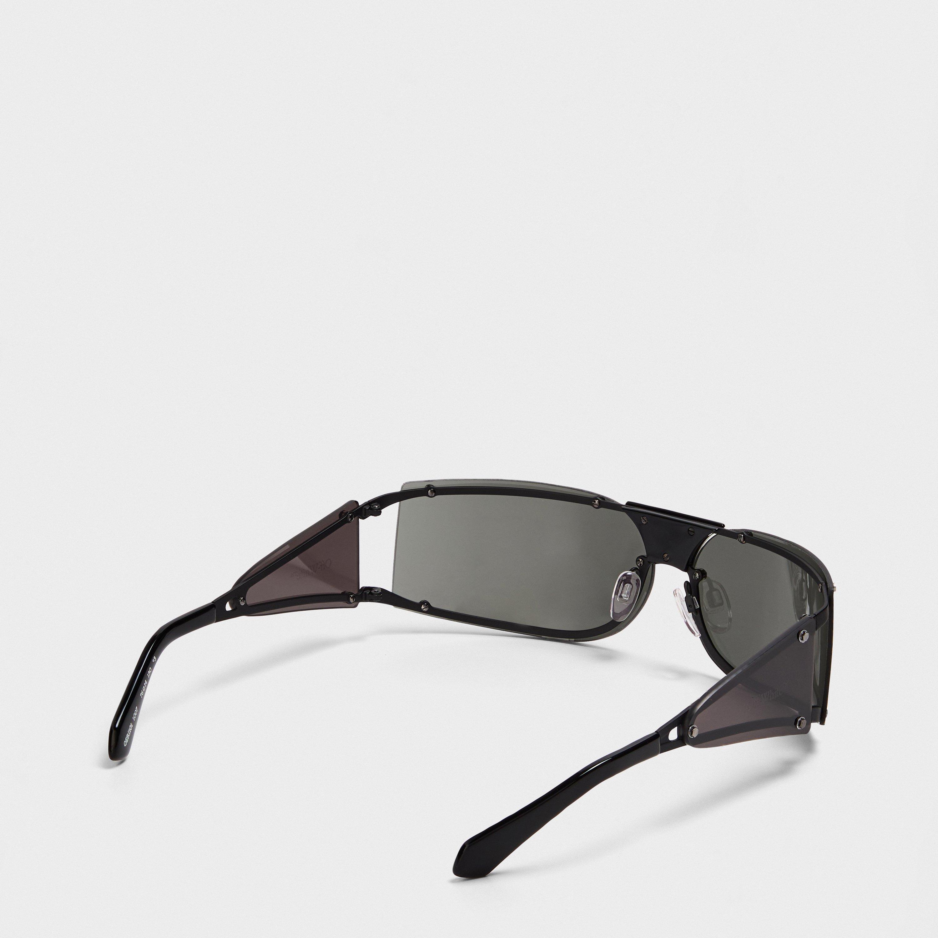Black/Dark Grey - Off White - Unisex Square Sunglasses, Square Design - 2