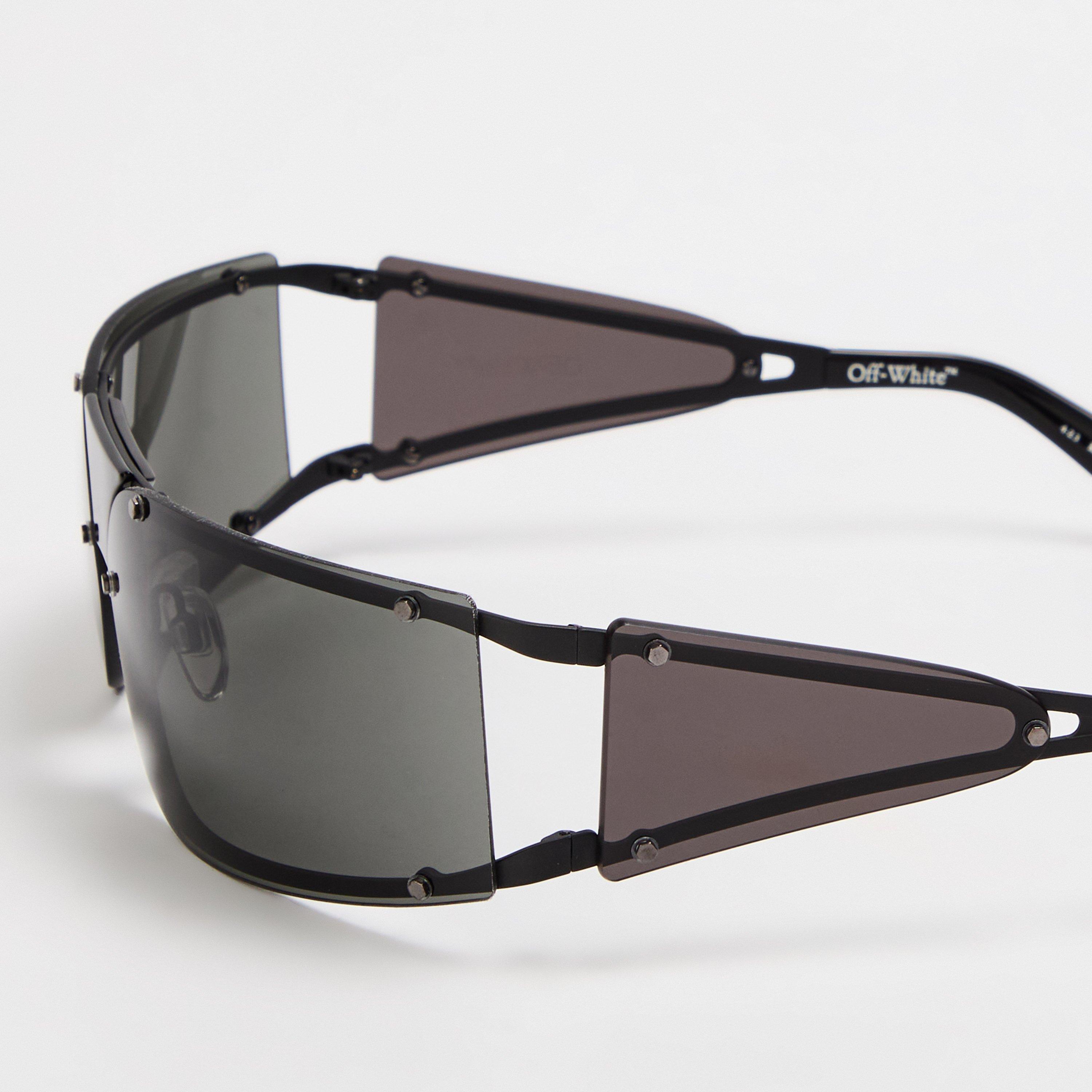 Black/Dark Grey - Off White - Unisex Square Sunglasses, Square Design - 3