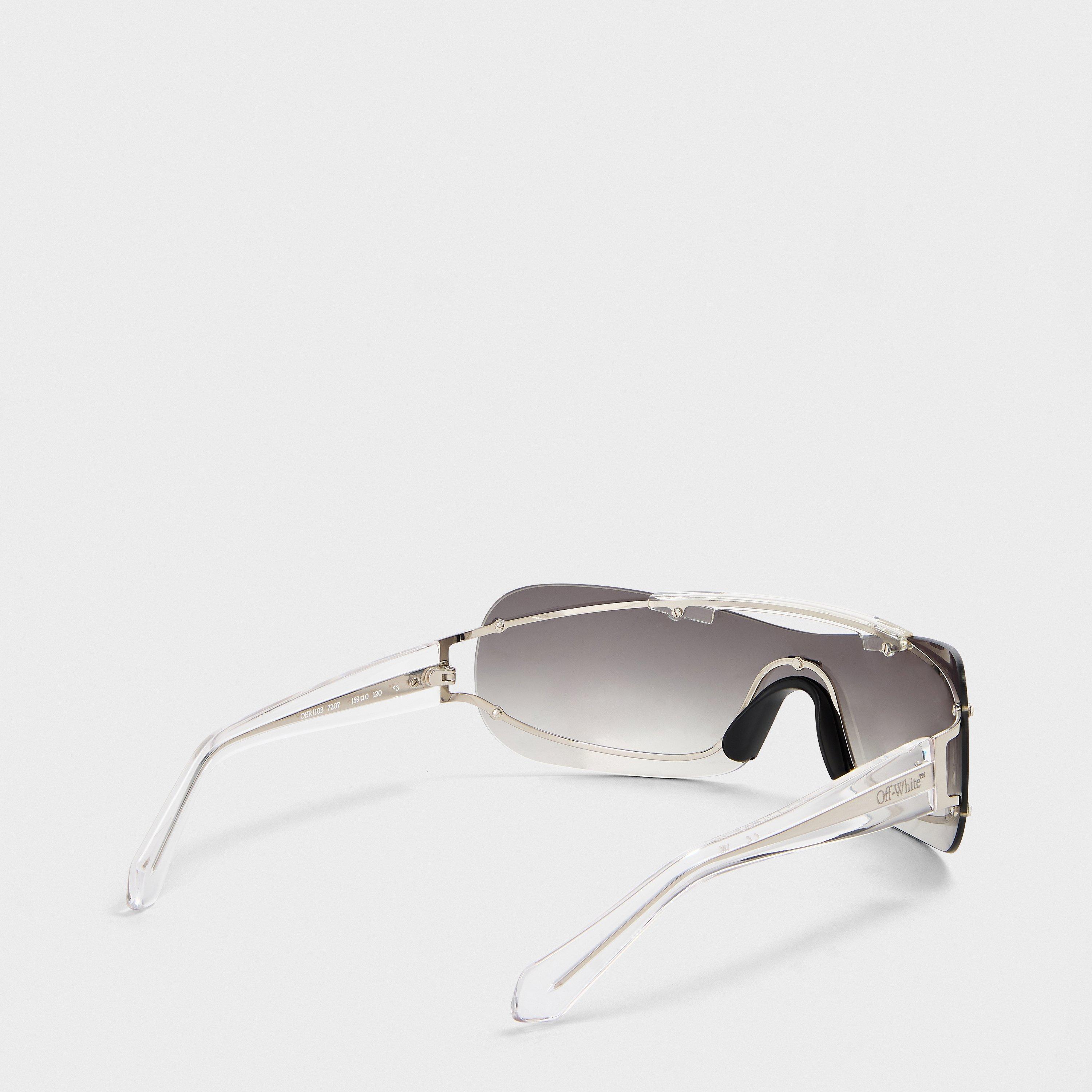 Silver/Grey - Off White - Unisex Square Sunglasses, Square Design - 2