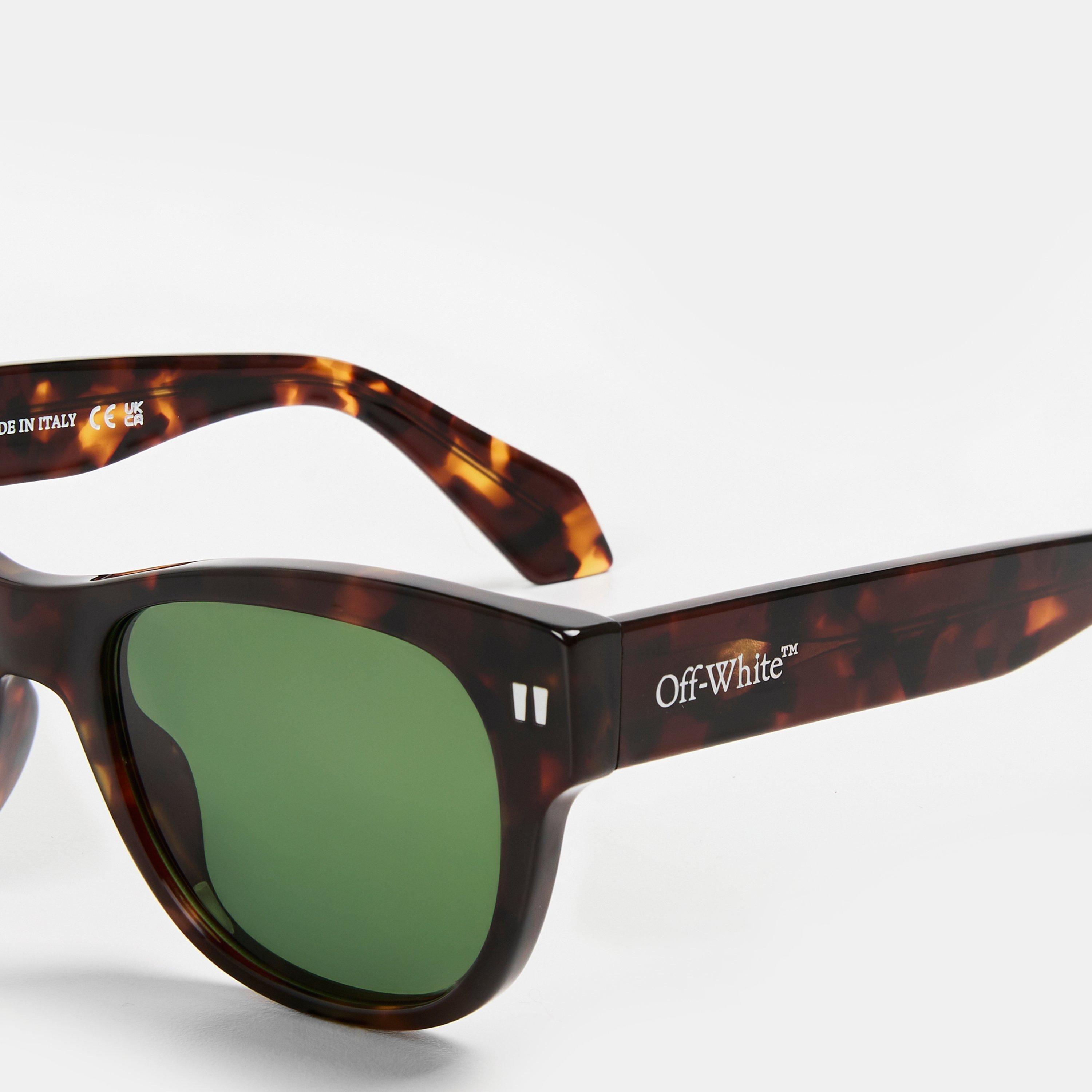 Havana/Green - Off White - Square Sunglasses - 3