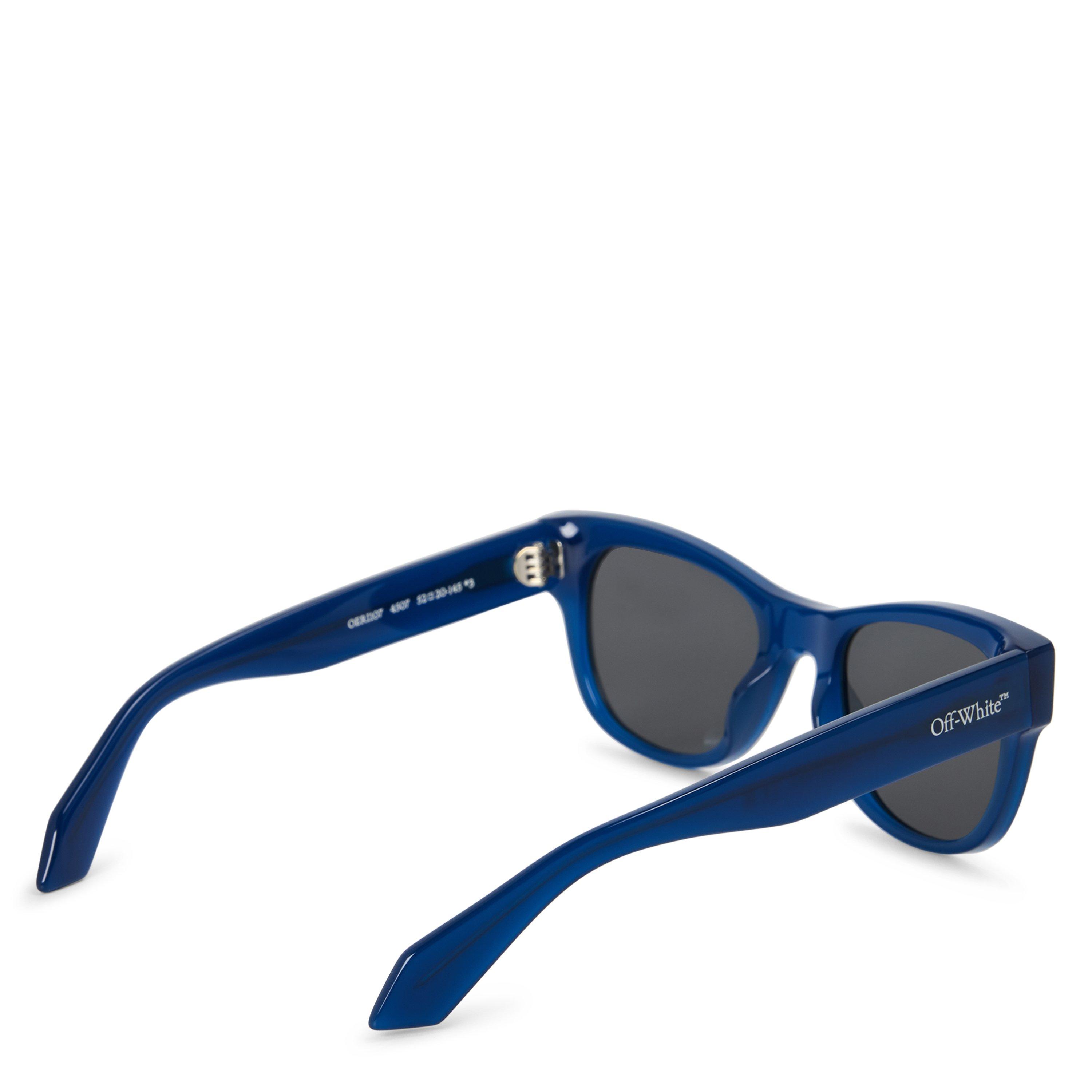 Blue Dark Grey - Off White - Square Sunglasses - 2