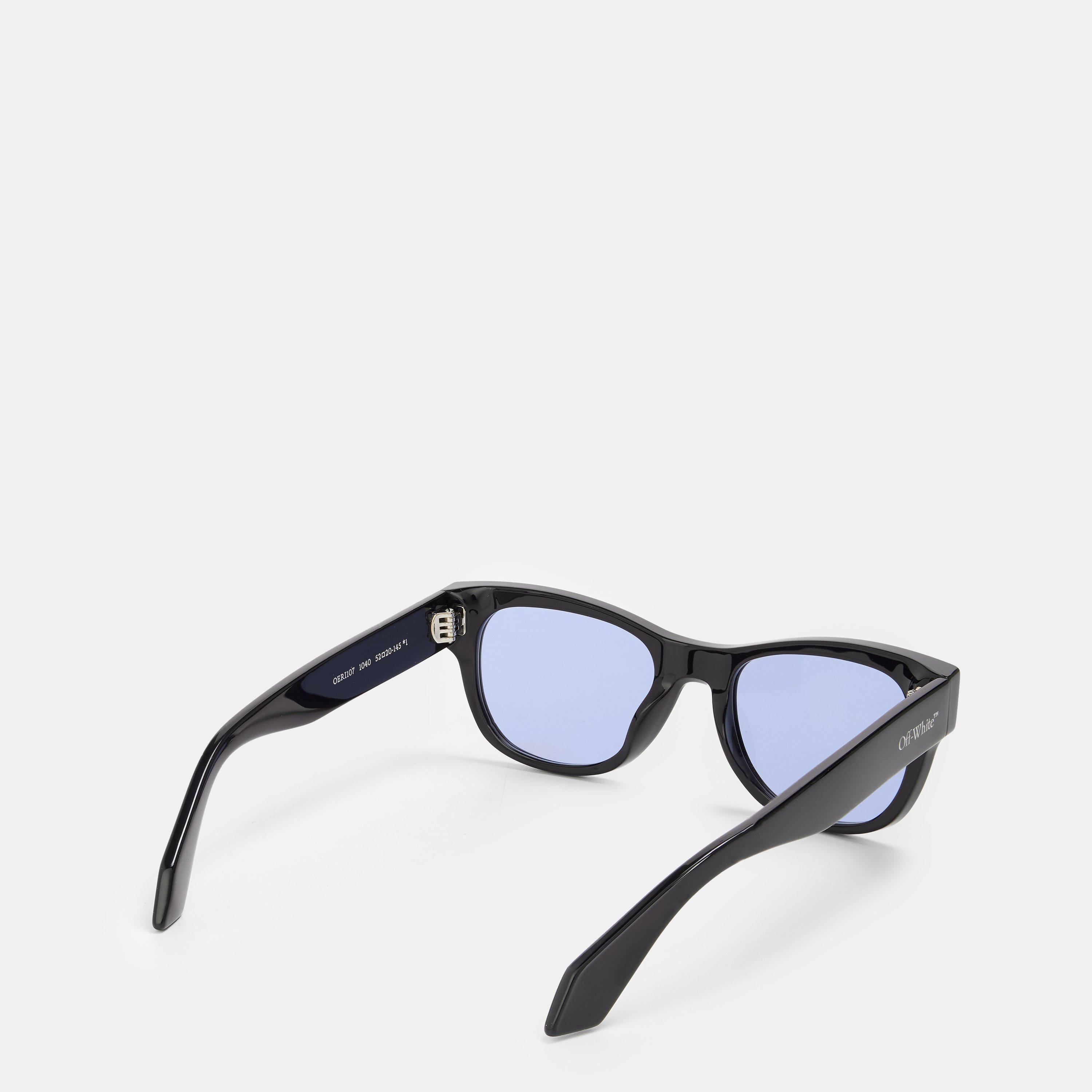 Black/Blue - Off White - Square Sunglasses - 2