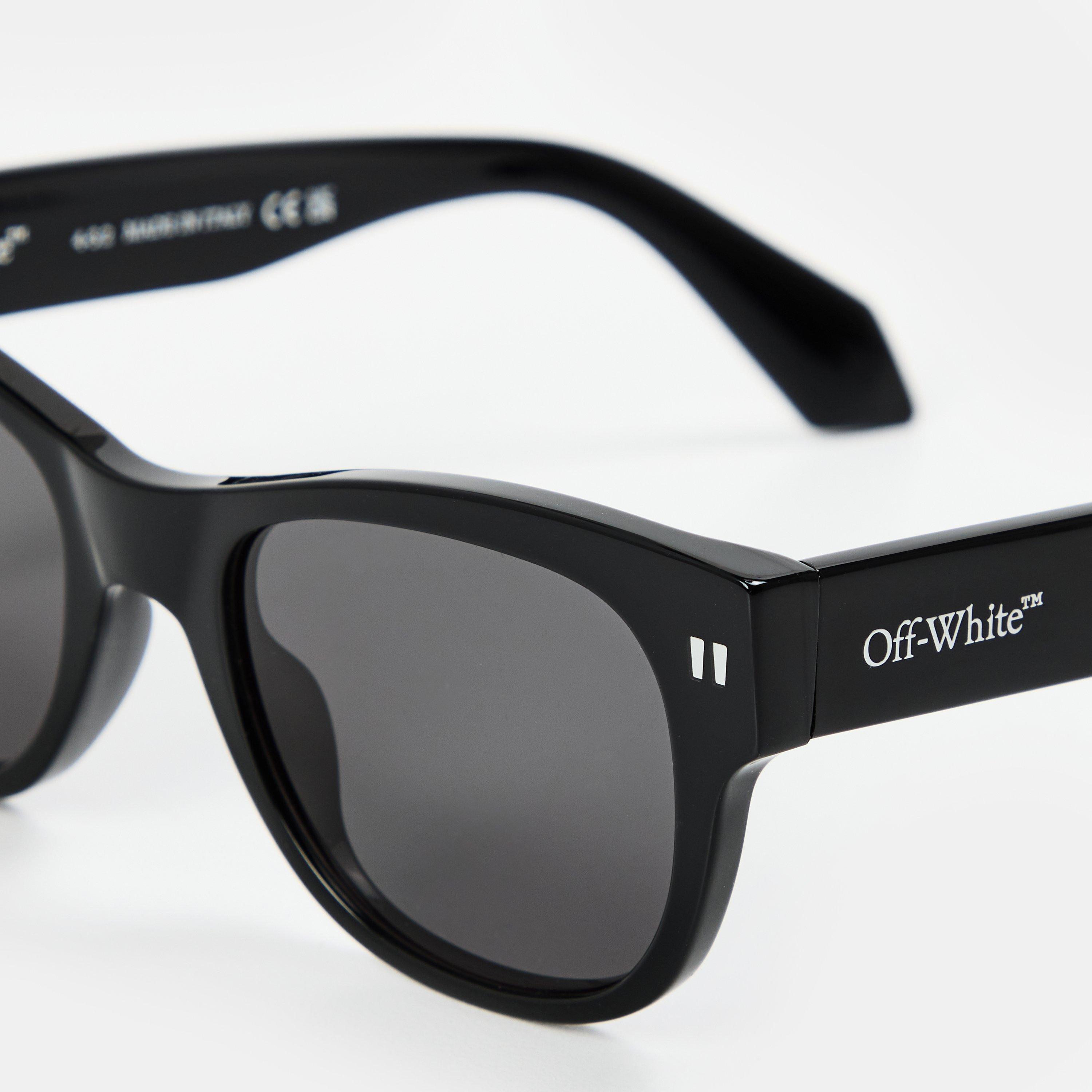 Black/Dark Grey - Off White - Unisex Square Sunglasses, Square Design - 4