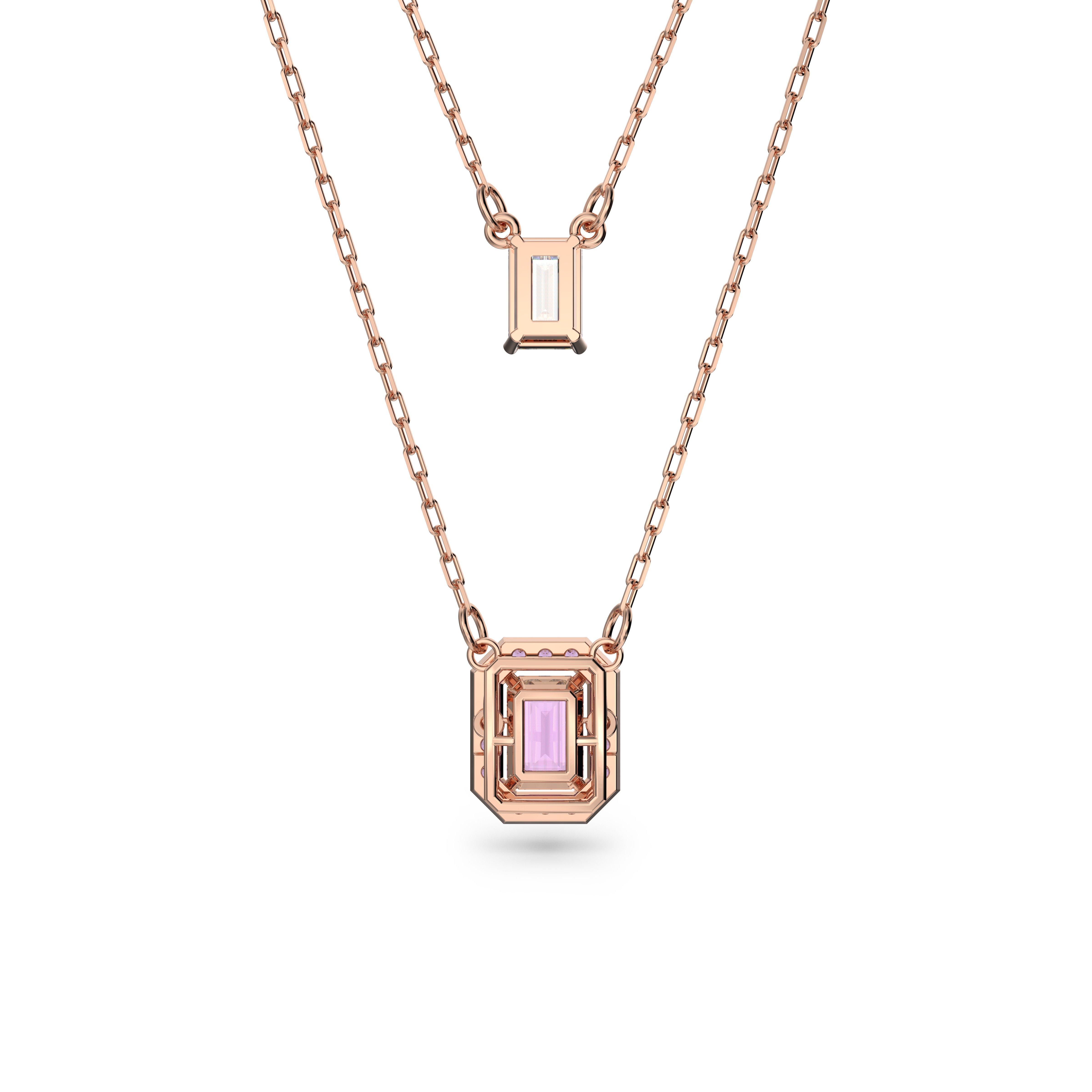 Or rose - Swarovski - Women's Una Layered Pendant Necklace - 2