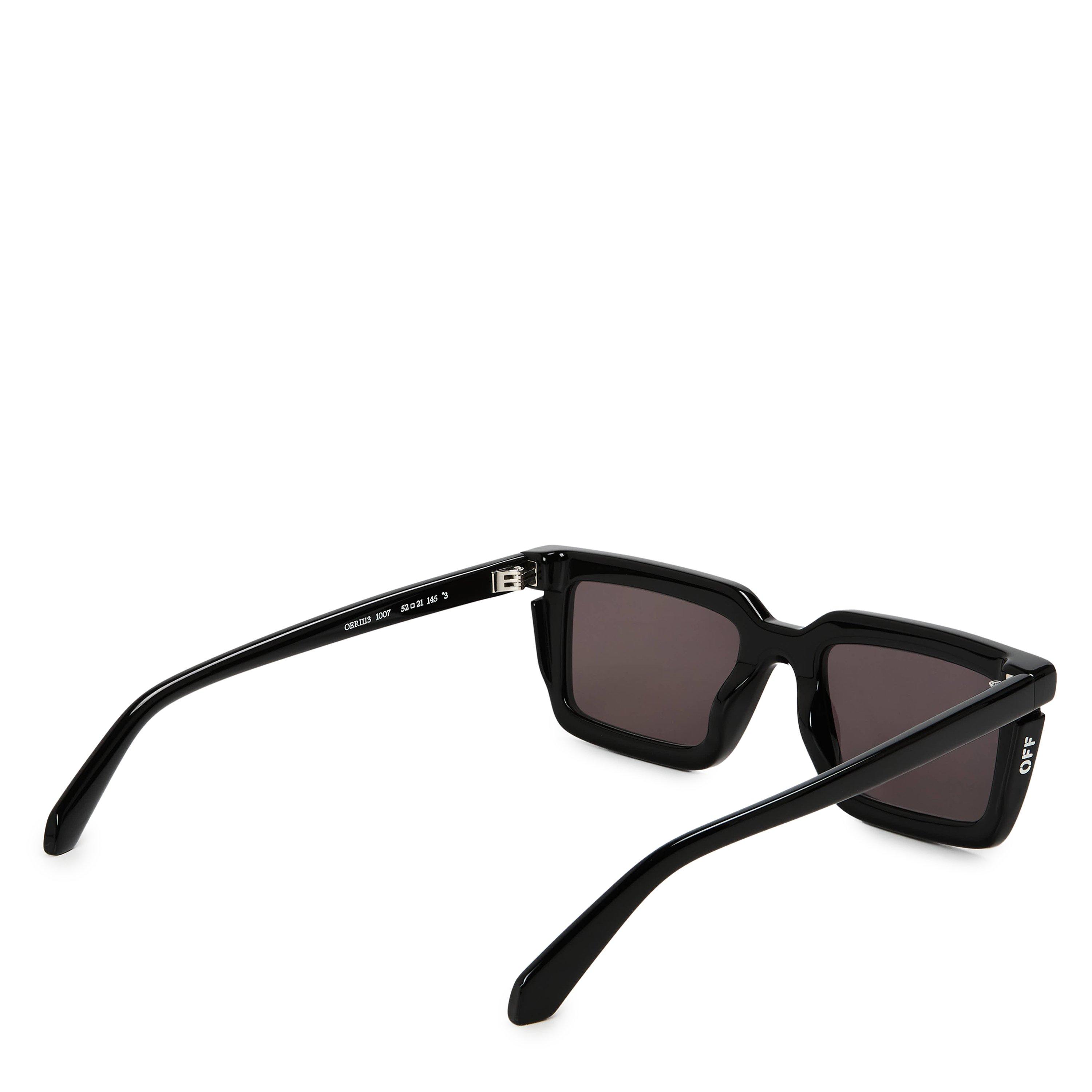 Black Dark Grey - Off White - UV Protection Square Sunglasses - 2