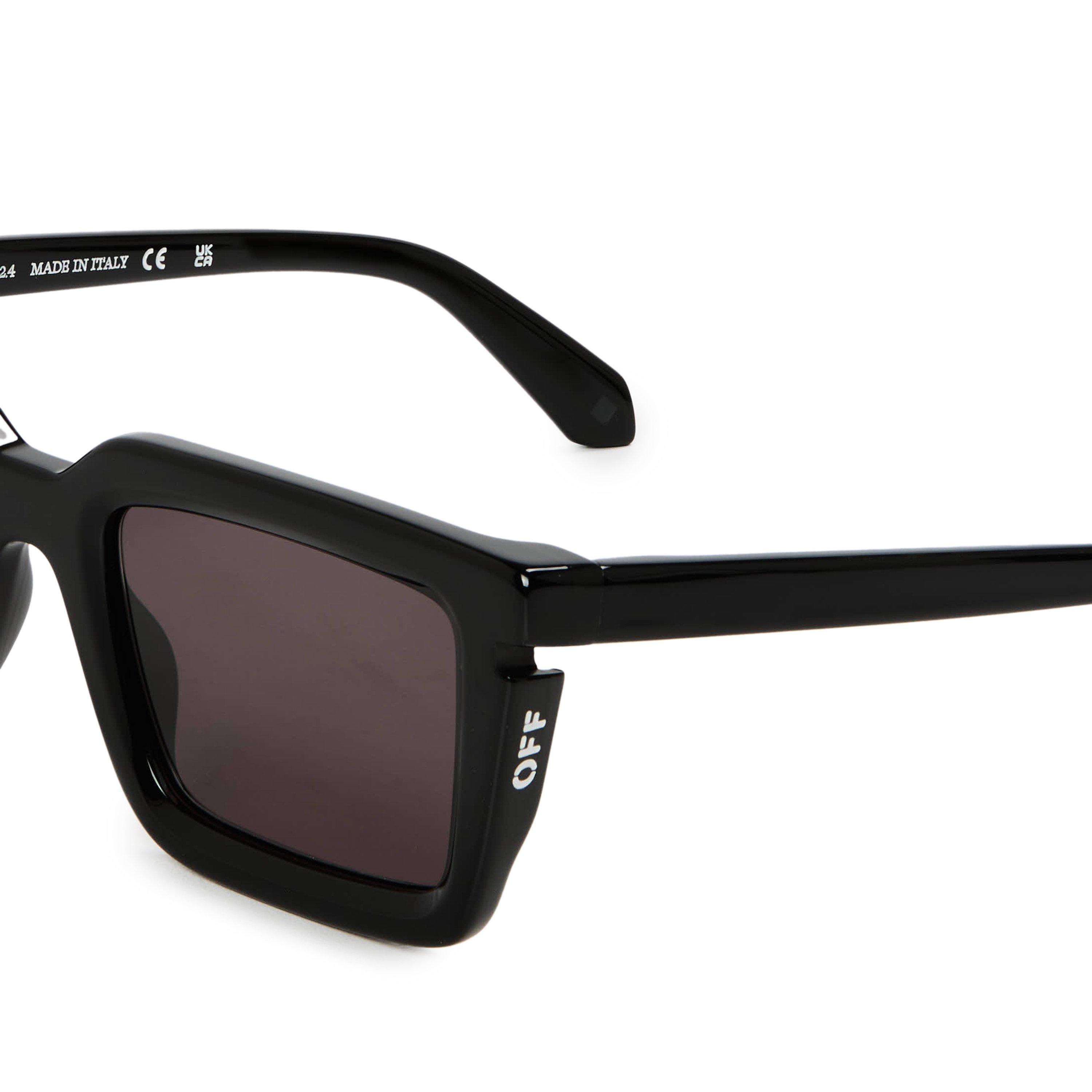 Black Dark Grey - Off White - UV Protection Square Sunglasses - 3