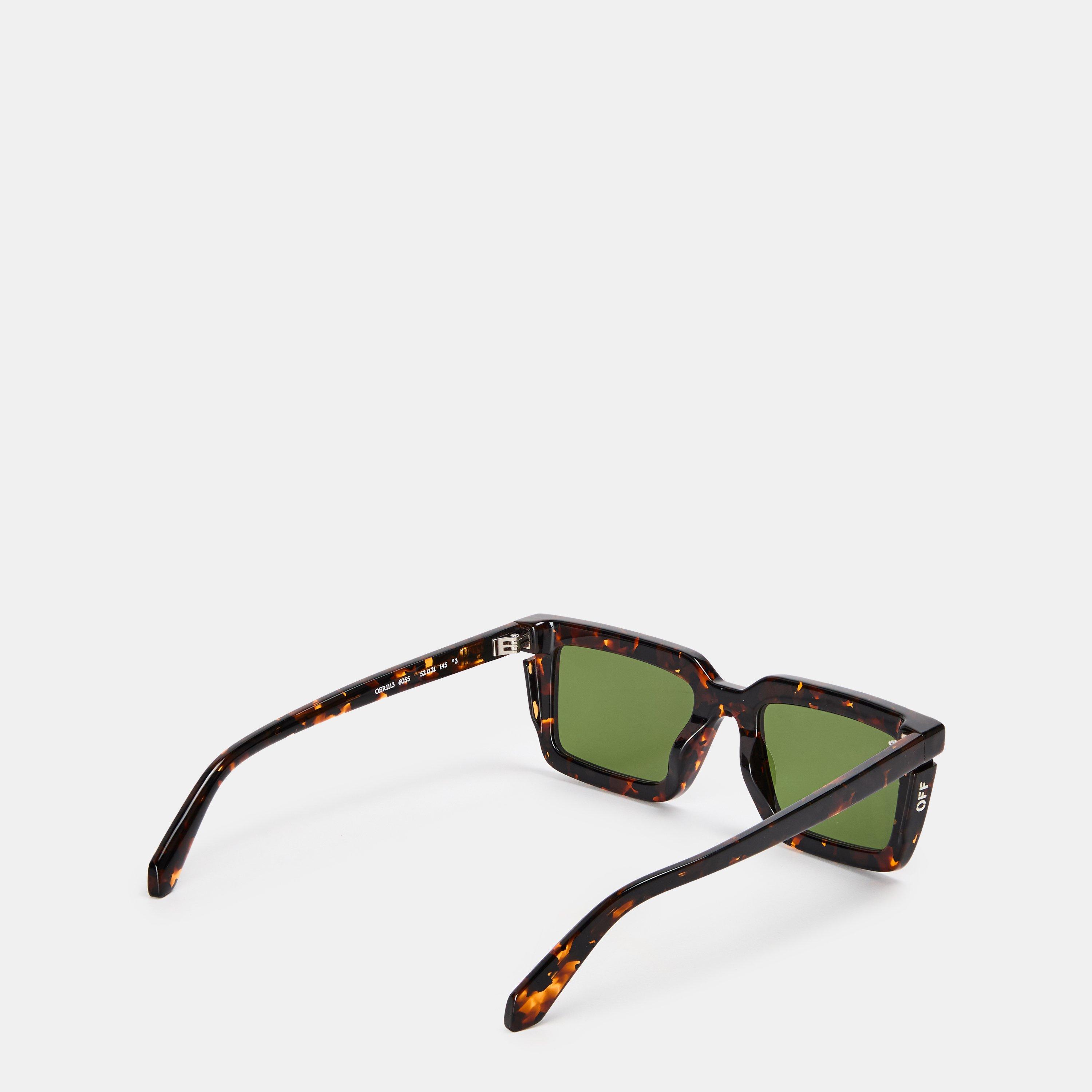 Havana/Green - Off White - UV Protection Square Sunglasses - 2