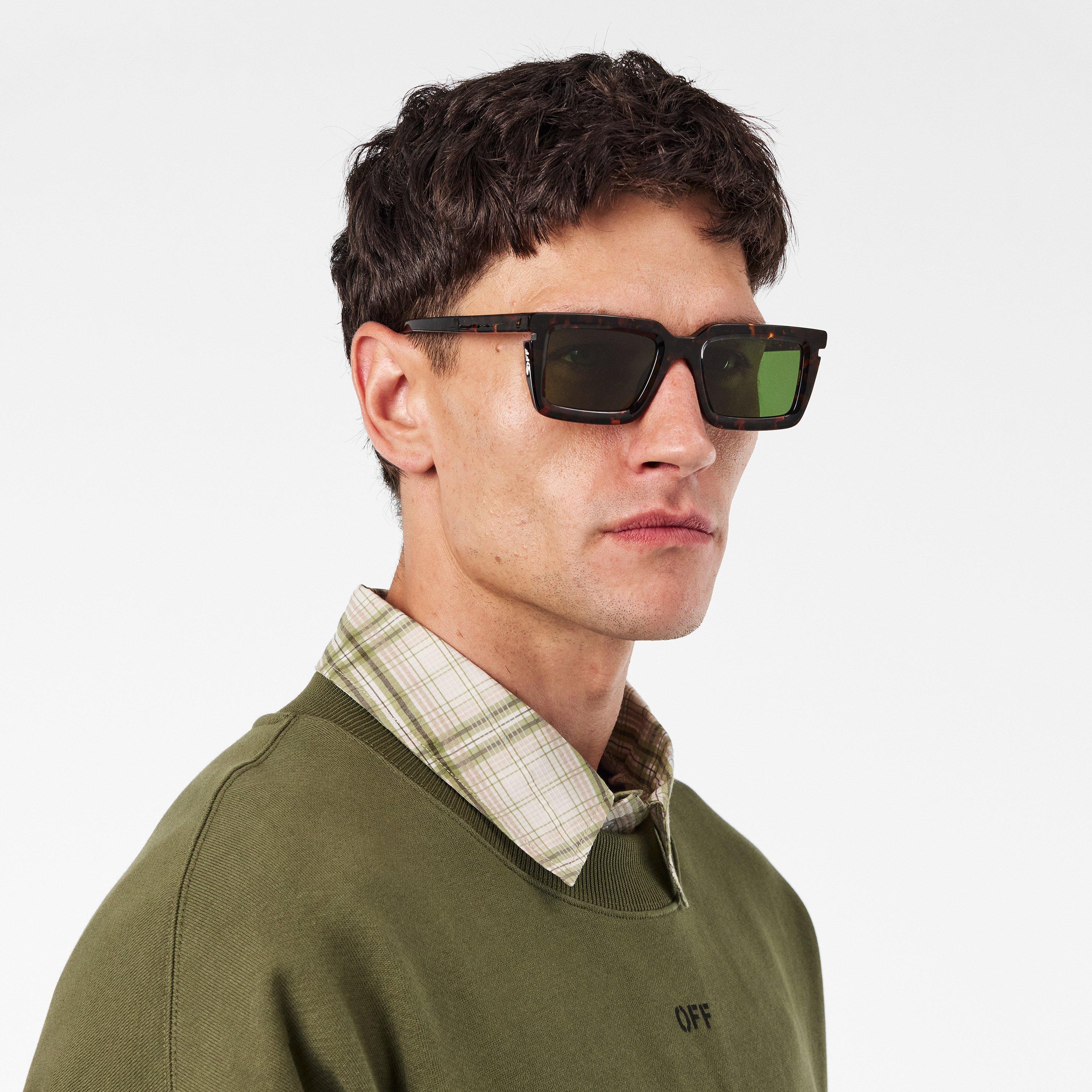 Havana/Green - Off White - UV Protection Square Sunglasses - 3