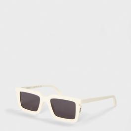 Off White Unisex Square Sunglasses, Square Design