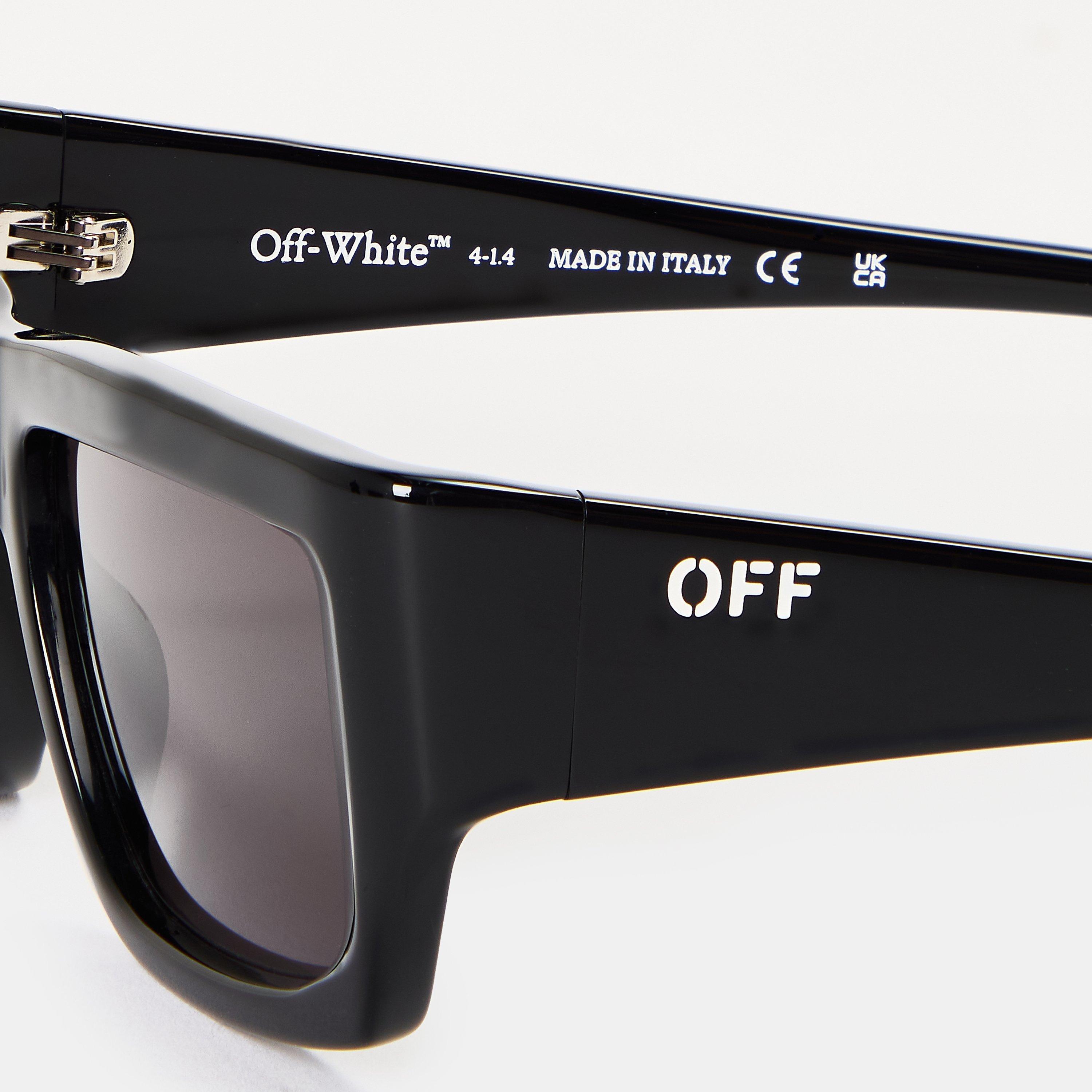 Black/Dark Grey - Off White - Unisex Square Sunglasses, Square Design - 3