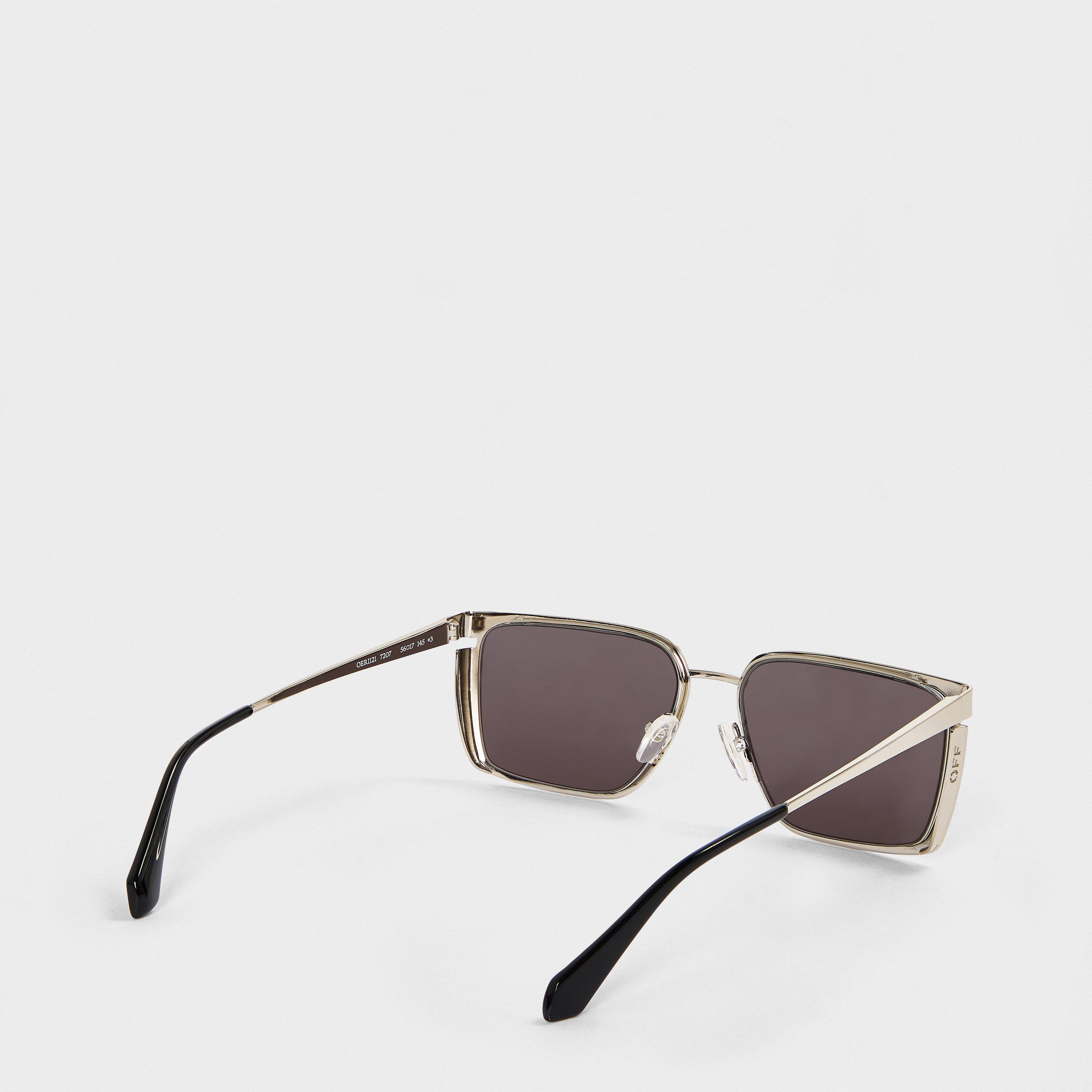 Silver/Grey - Off White - UV Protection Square Sunglasses - 2