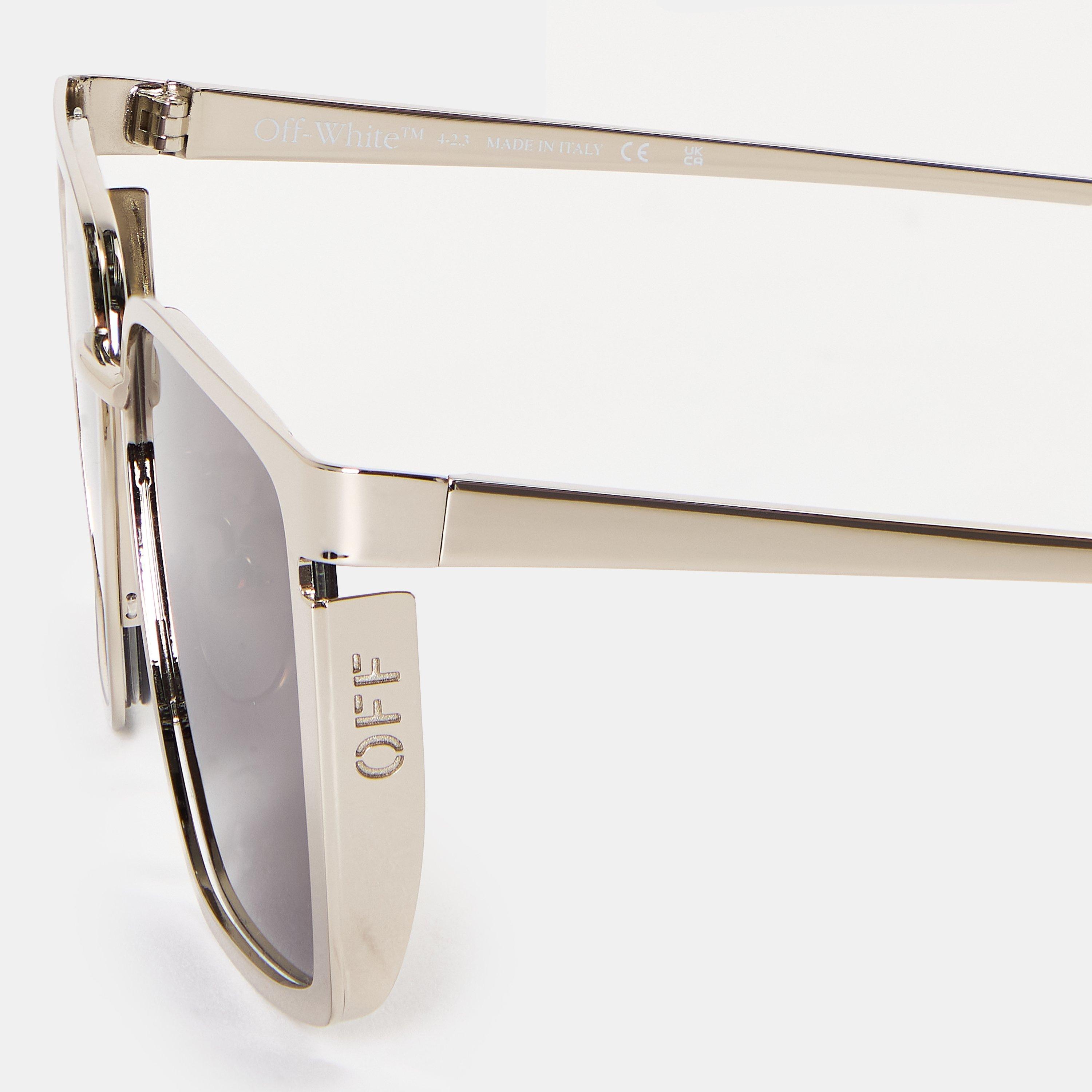 Silver/Grey - Off White - UV Protection Square Sunglasses - 3