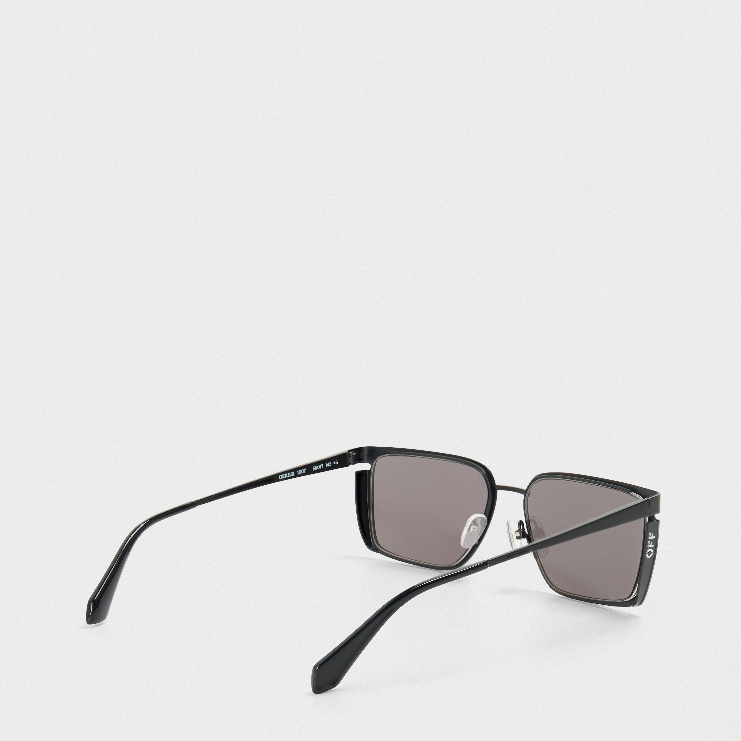 Black/Dark Grey - Off White - Unisex Square Sunglasses, Square Design - 2