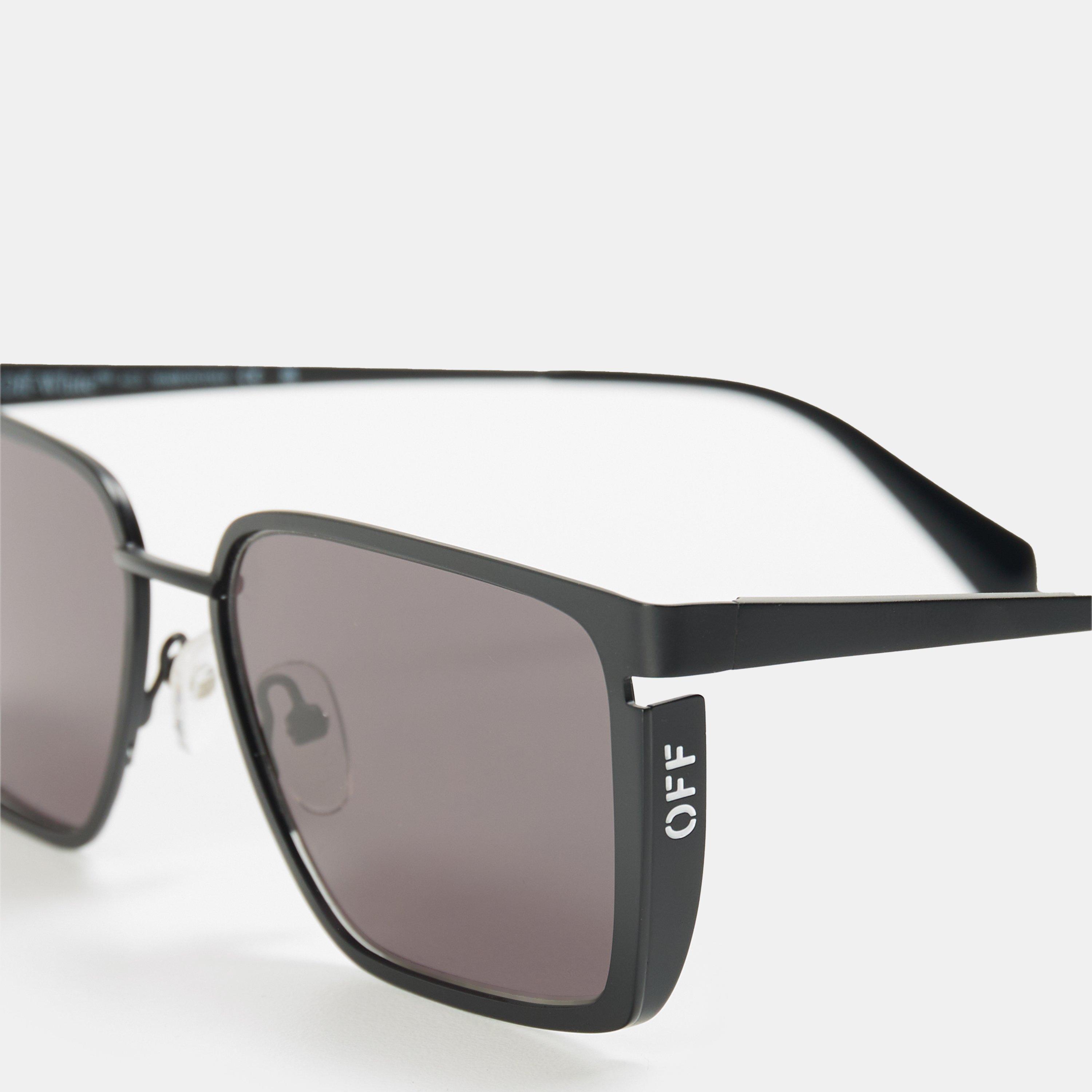 Black/Dark Grey - Off White - Unisex Square Sunglasses, Square Design - 3