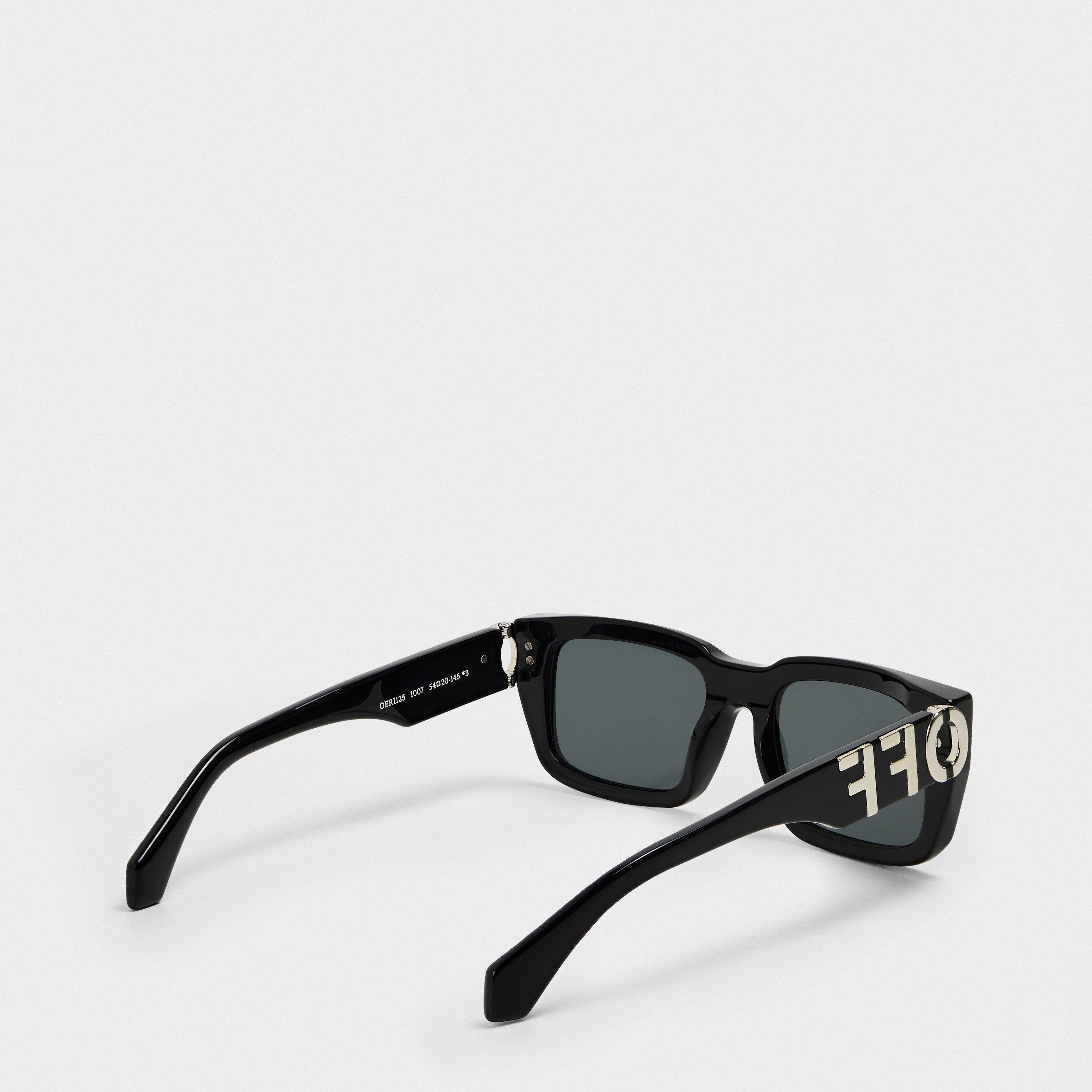 Black/Dark Grey - Off White - Unisex Square Sunglasses, Square Design - 2