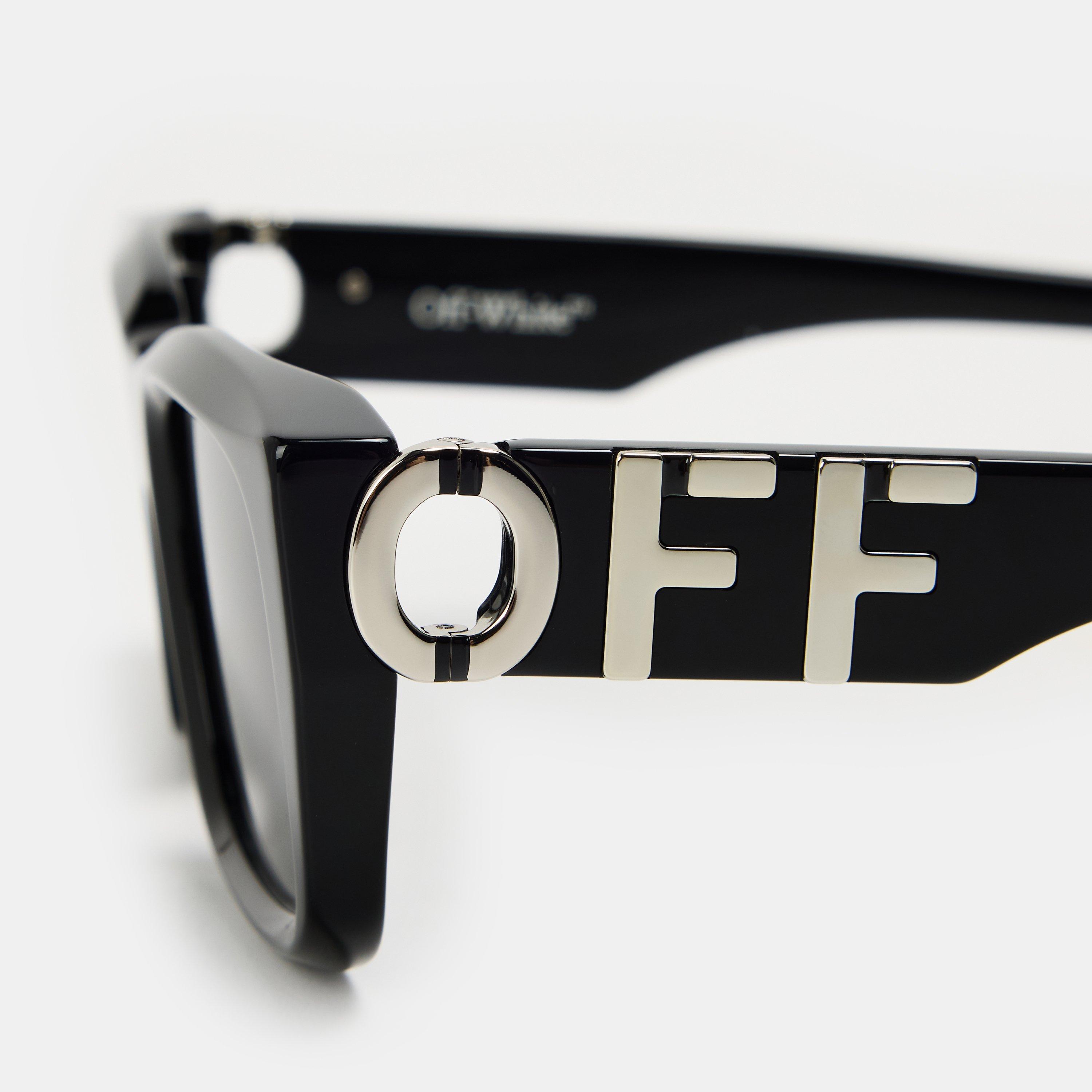Black/Dark Grey - Off White - Unisex Square Sunglasses, Square Design - 4