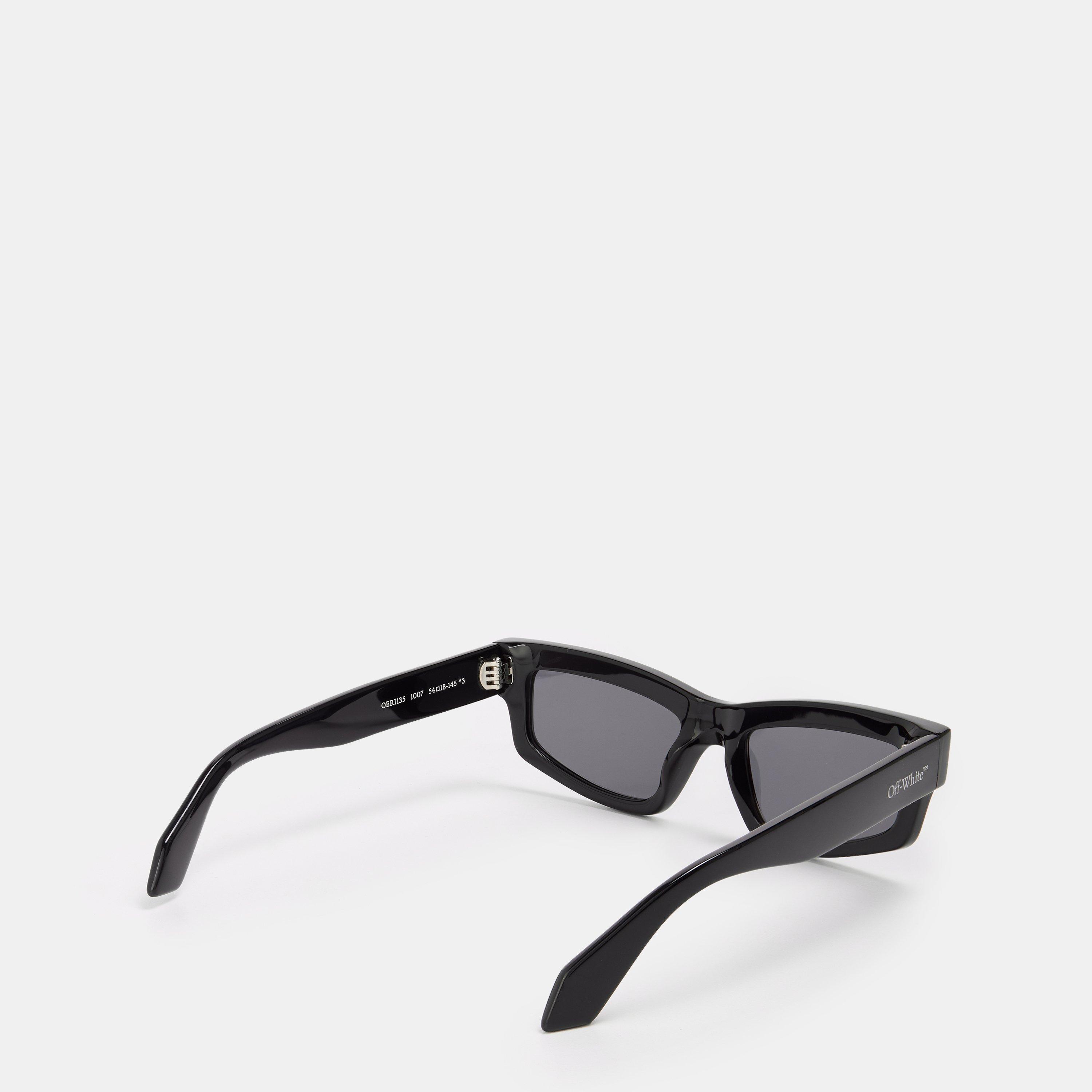Black/Dark Grey - Off White - Unisex Square Sunglasses, Square Design - 2
