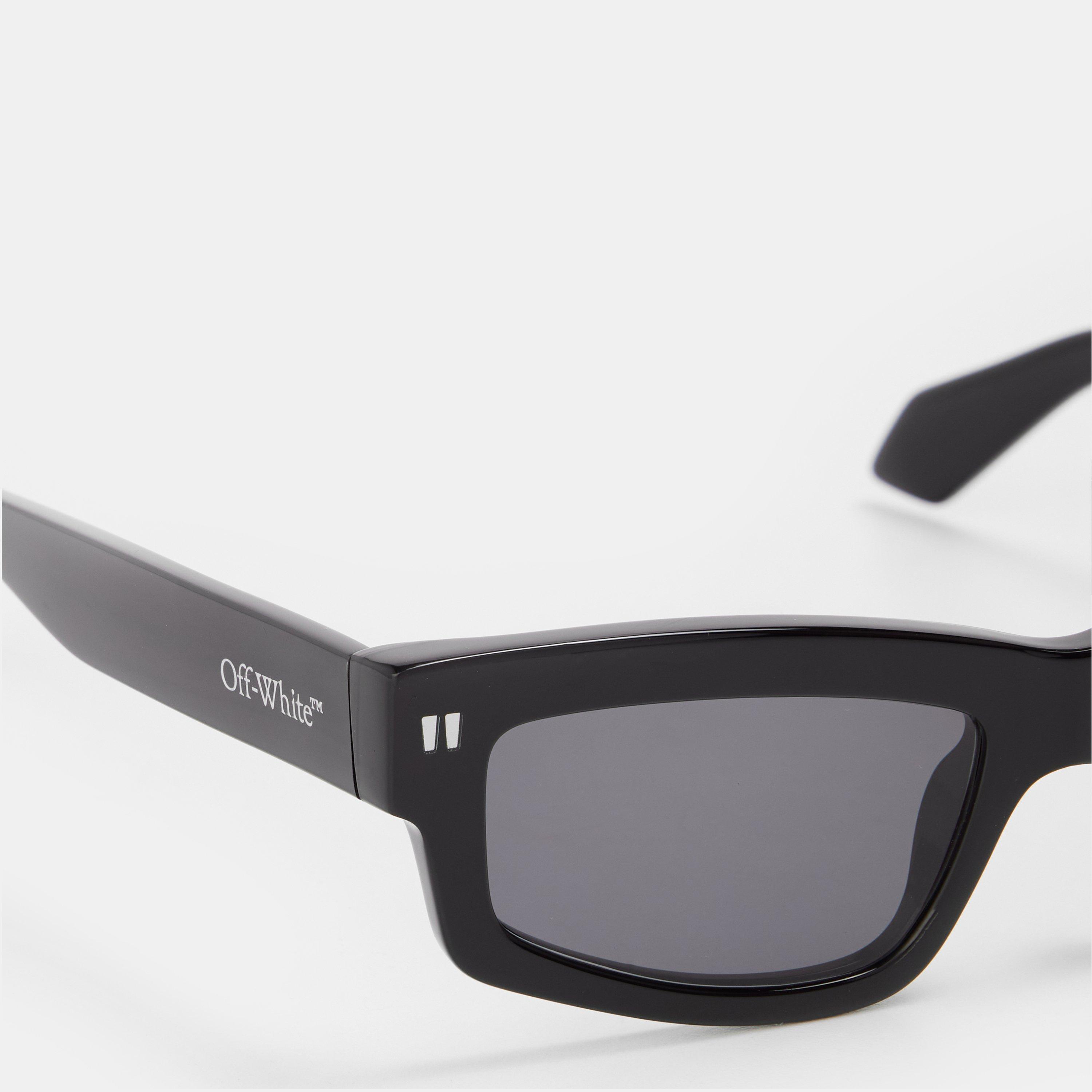 Black/Dark Grey - Off White - Unisex Square Sunglasses, Square Design - 3