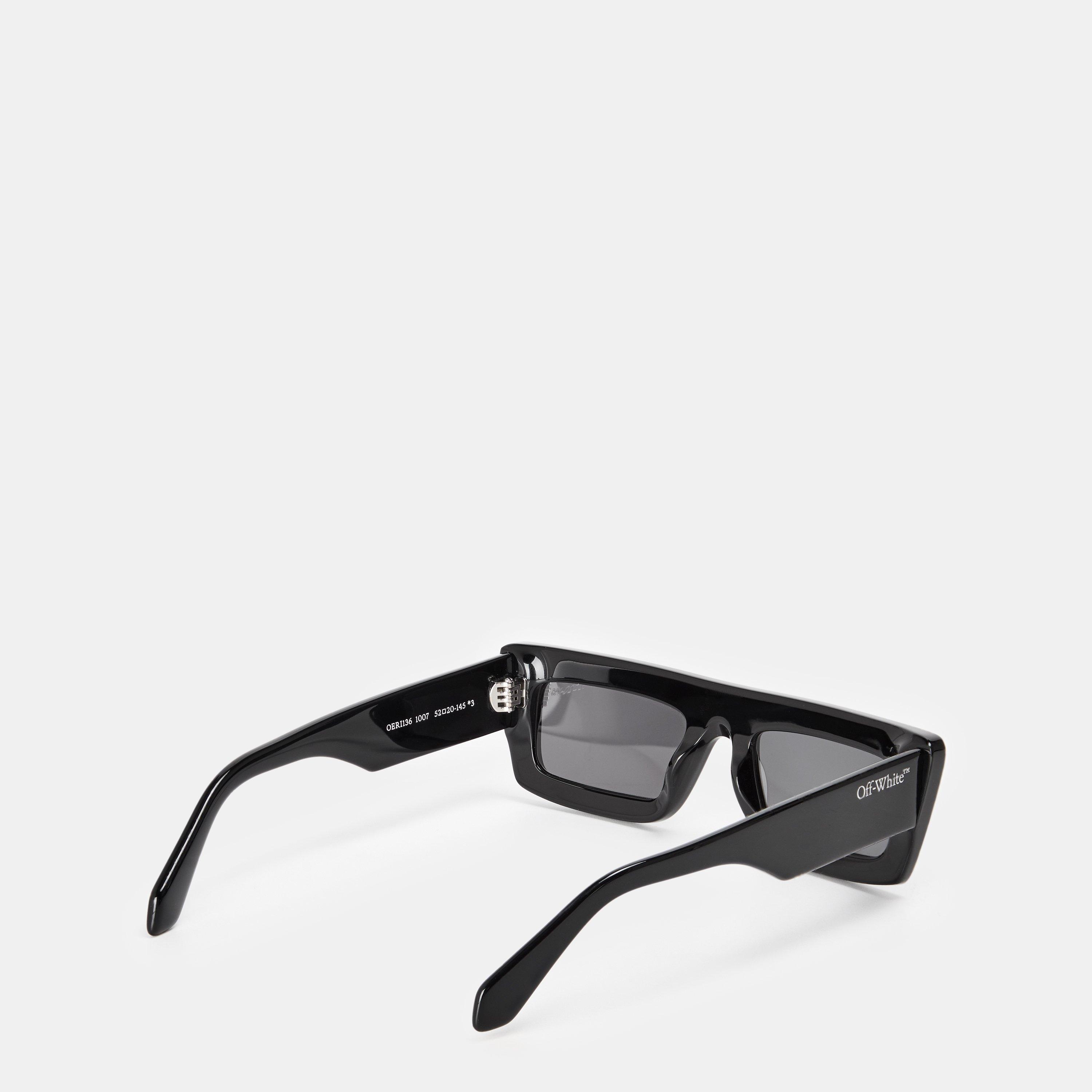 Black/Dark Grey - Off White - Unisex Square Sunglasses, Square Design - 2