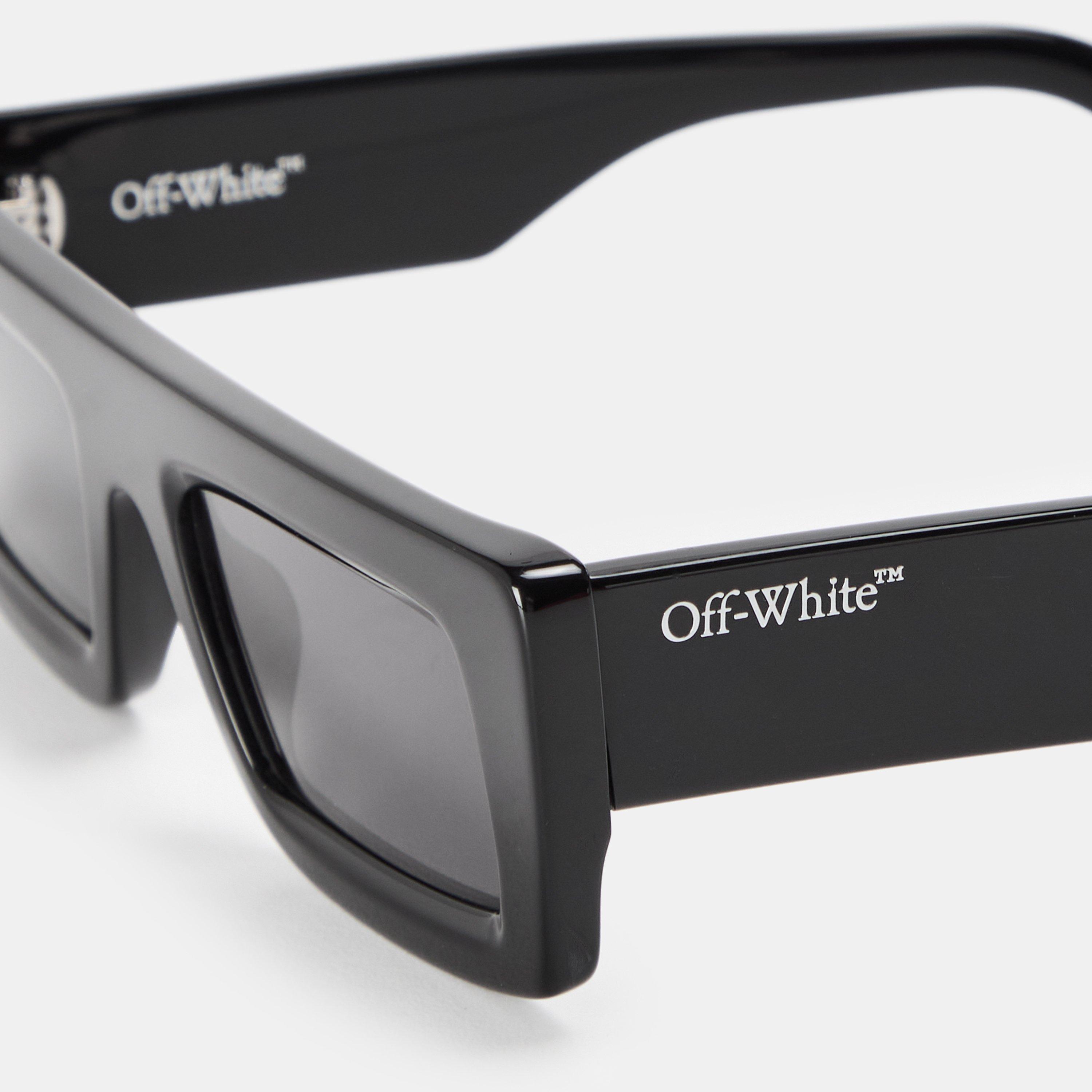 Black/Dark Grey - Off White - Unisex Square Sunglasses, Square Design - 4