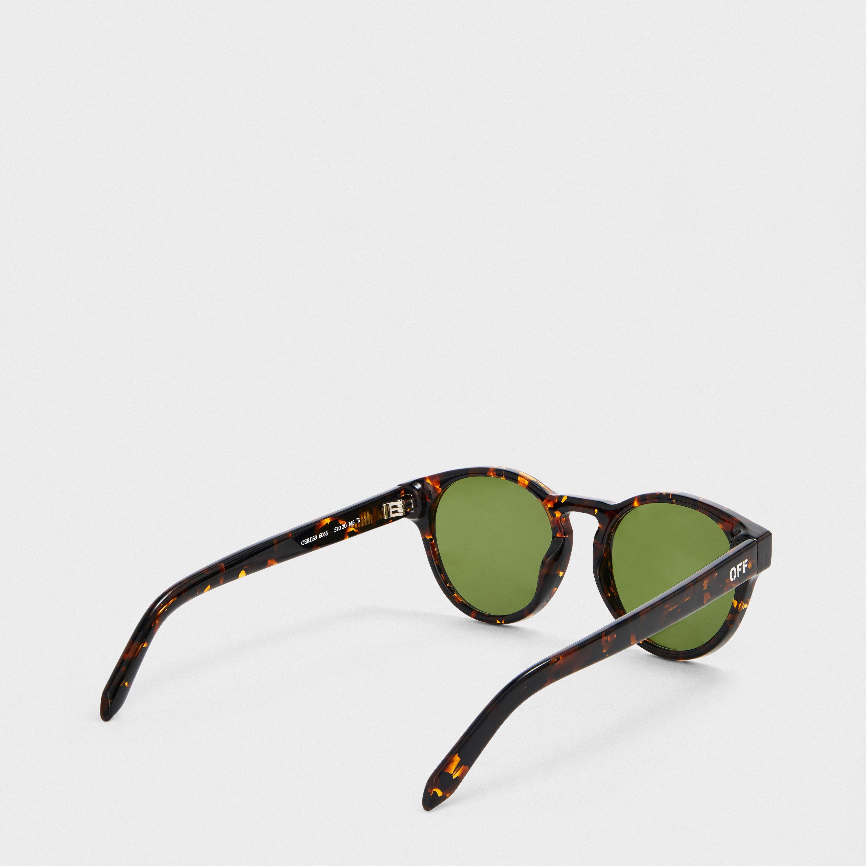 Havana/Green - Off White - UV Protection Square Sunglasses - 2