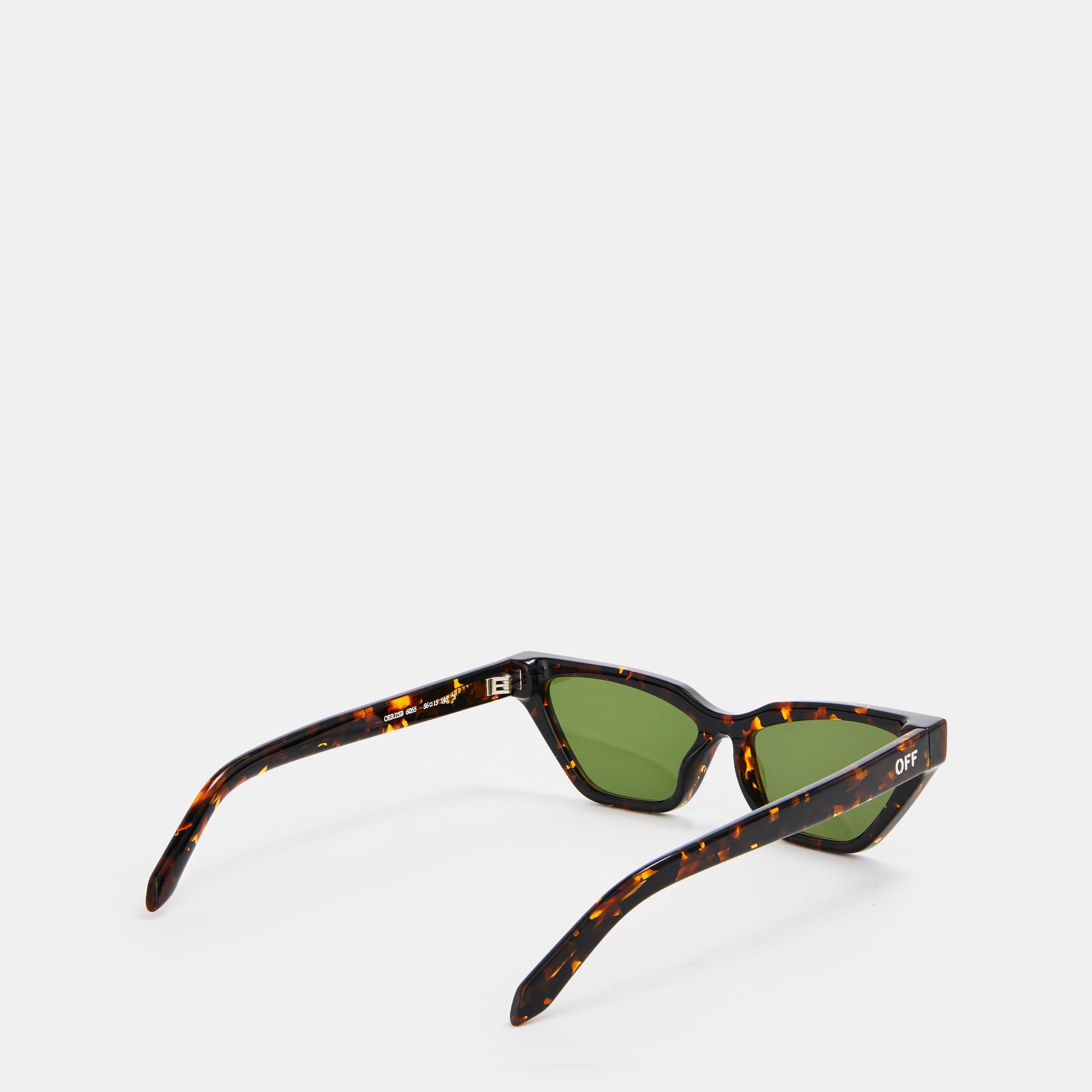 Havana/Green - Off White - Square Sunglasses - 2