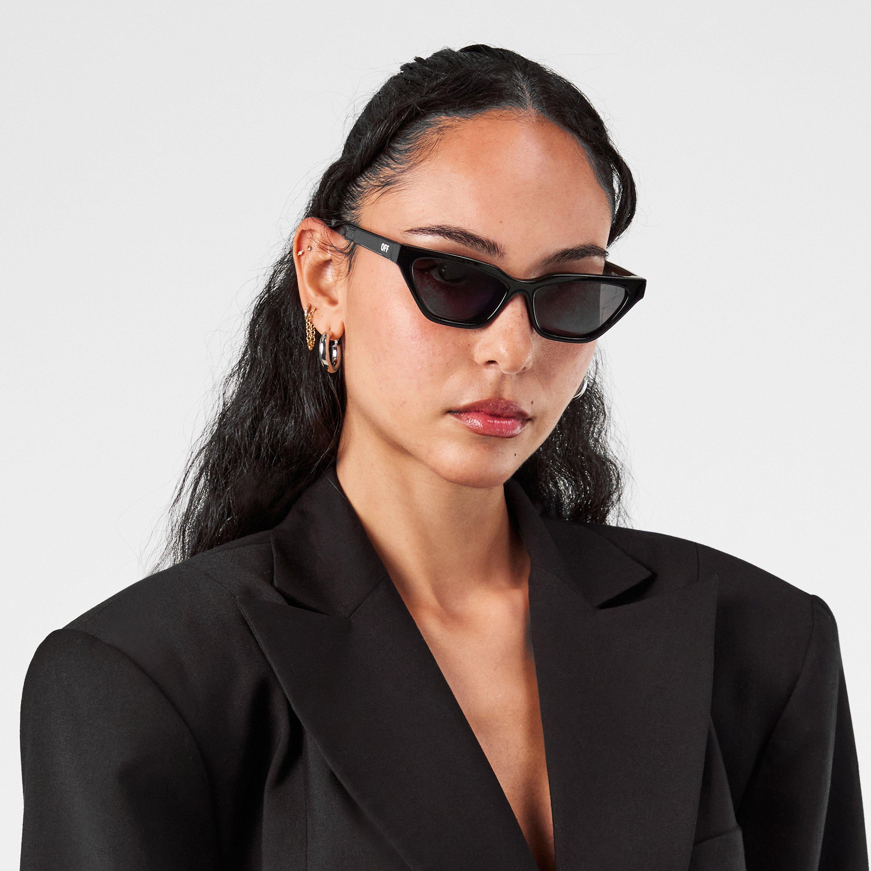 Black/Dark Grey - Off White - Unisex Square Sunglasses, Square Design - 3