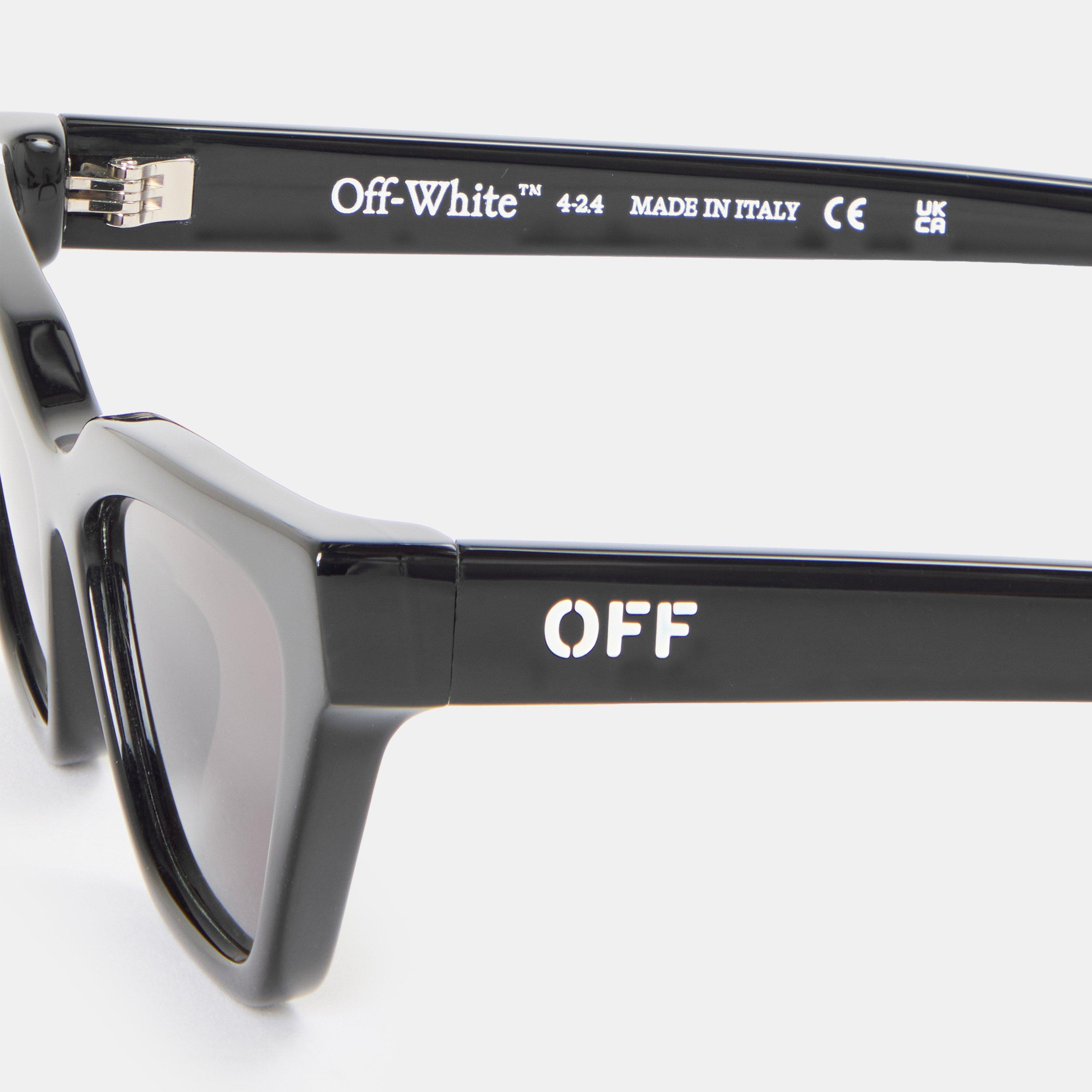 Black/Dark Grey - Off White - Unisex Square Sunglasses, Square Design - 4