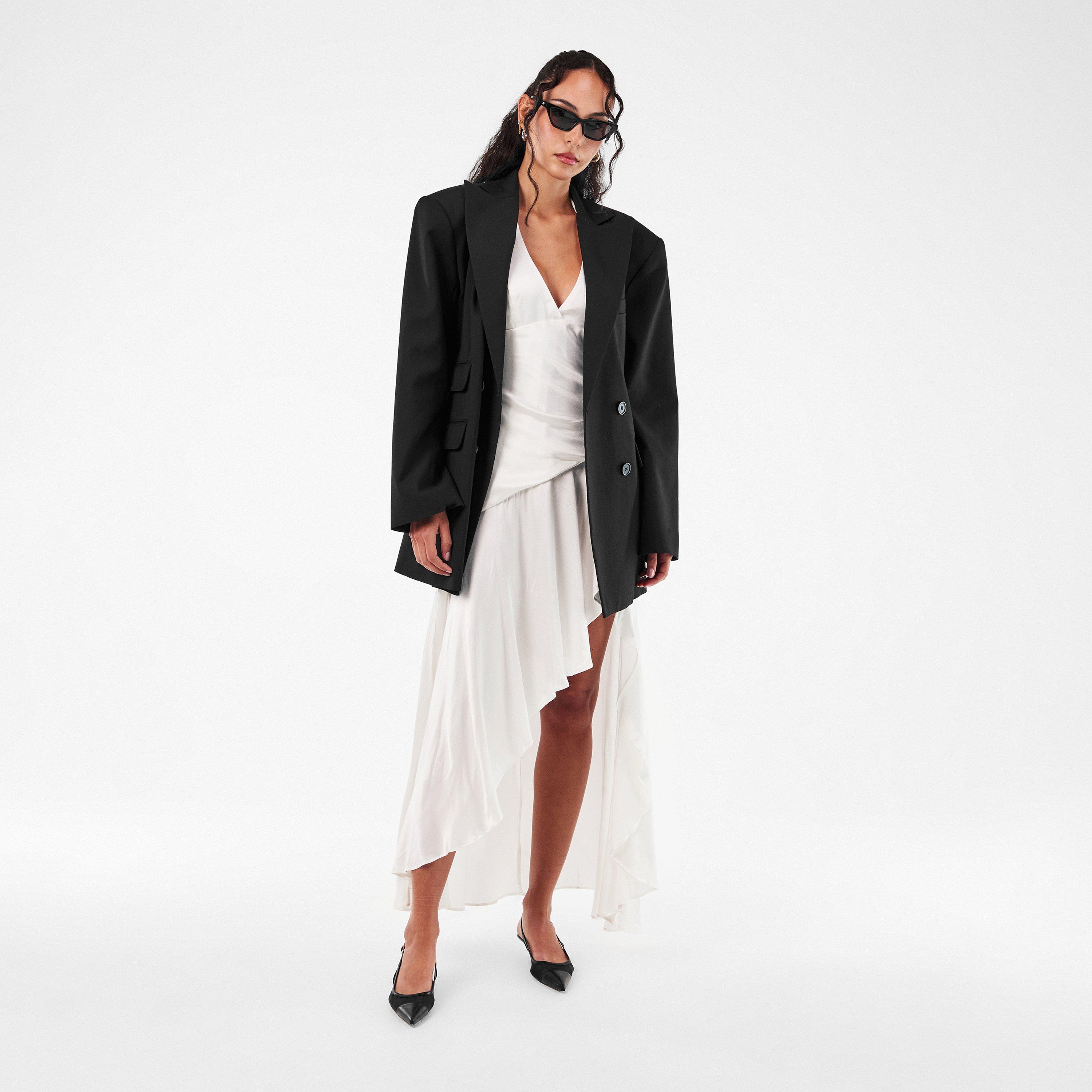 Black/Dark Grey - Off White - Unisex Square Sunglasses, Square Design - 6