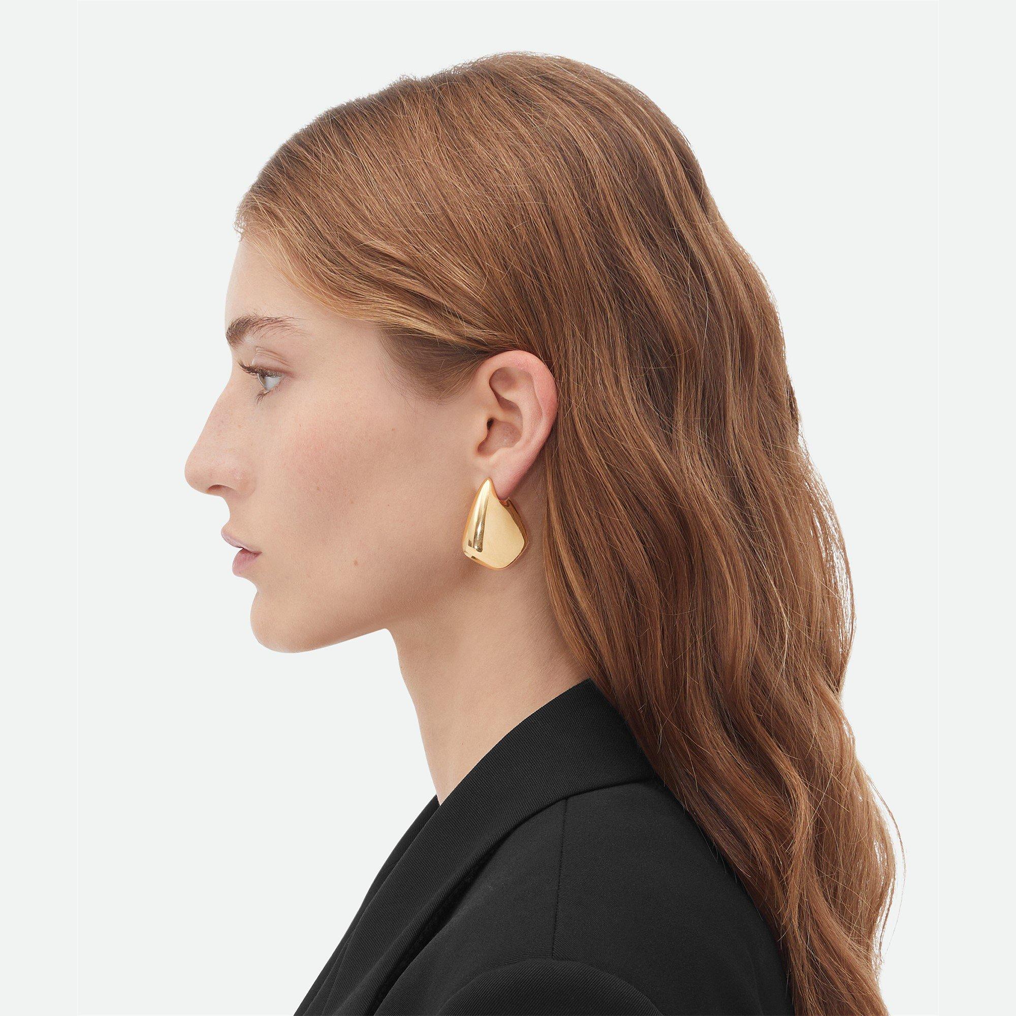 Yellow Gold - Bottega Veneta - Small Fin Earrings - 3