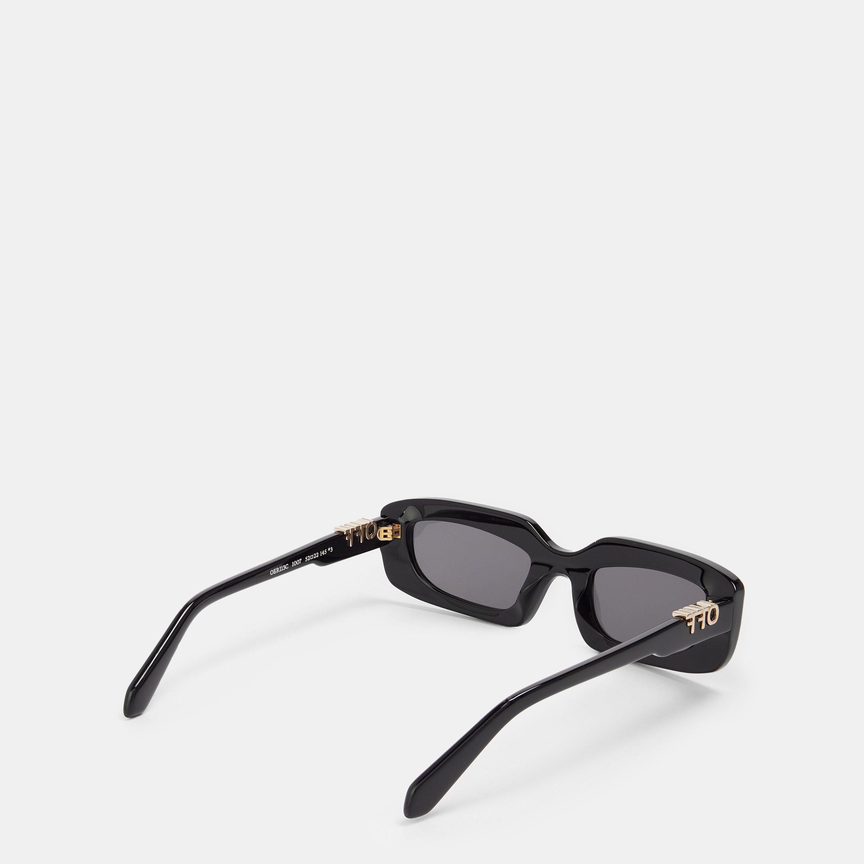 Black/Dark Grey - Off White - Unisex Square Sunglasses, Square Design - 2