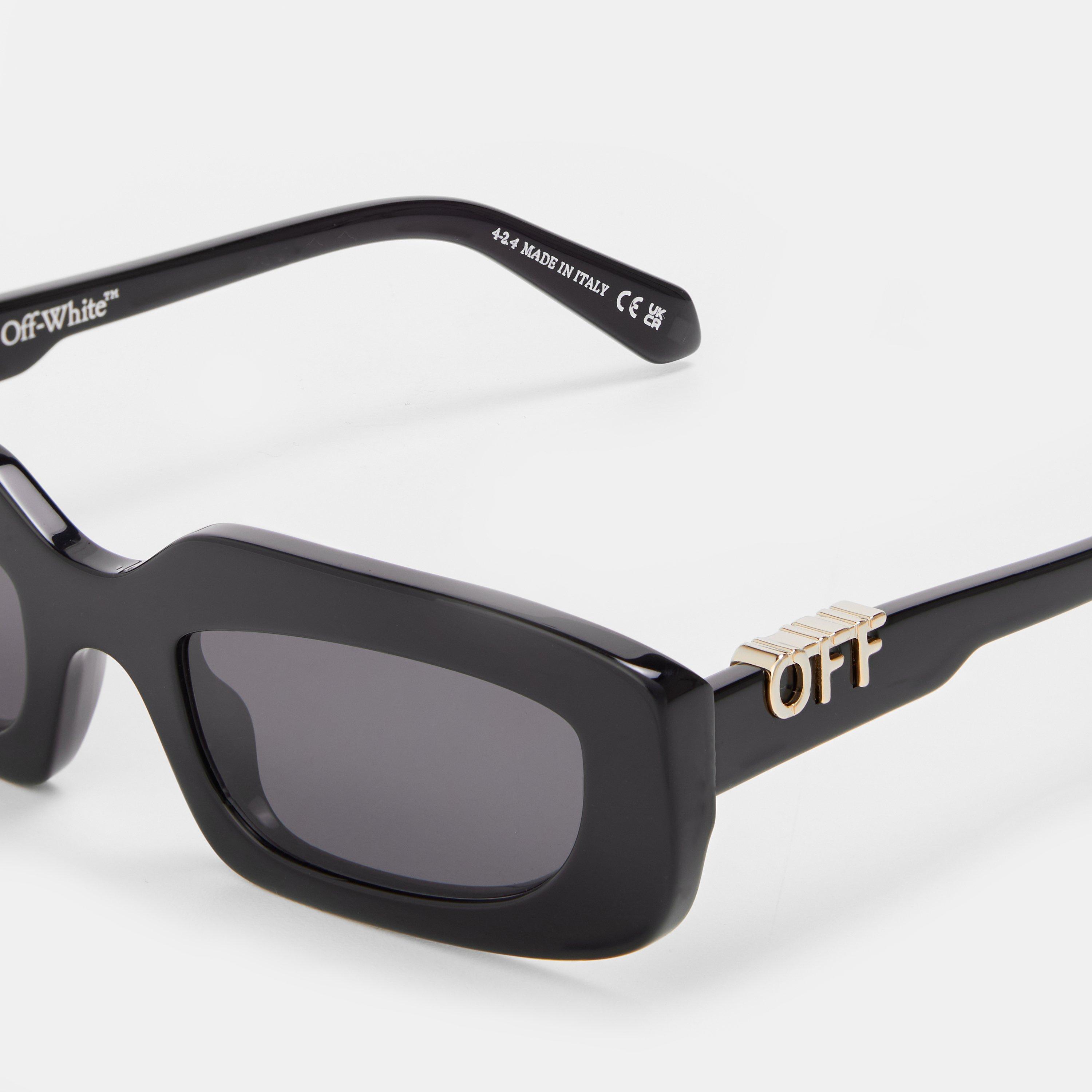 Black/Dark Grey - Off White - Unisex Square Sunglasses, Square Design - 3