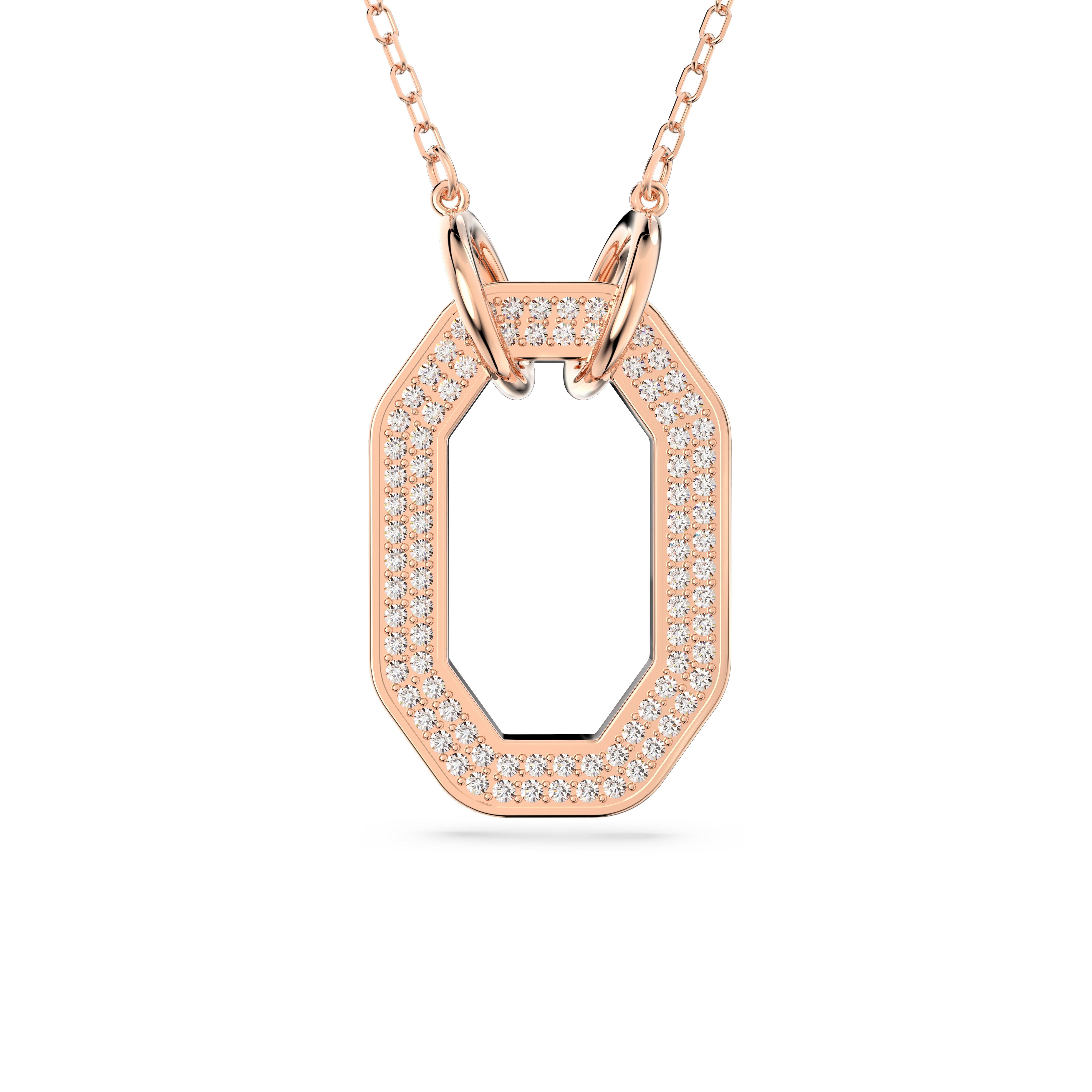 Rose Gold - Swarovski - Women's Dextera Pendant Necklace - 1