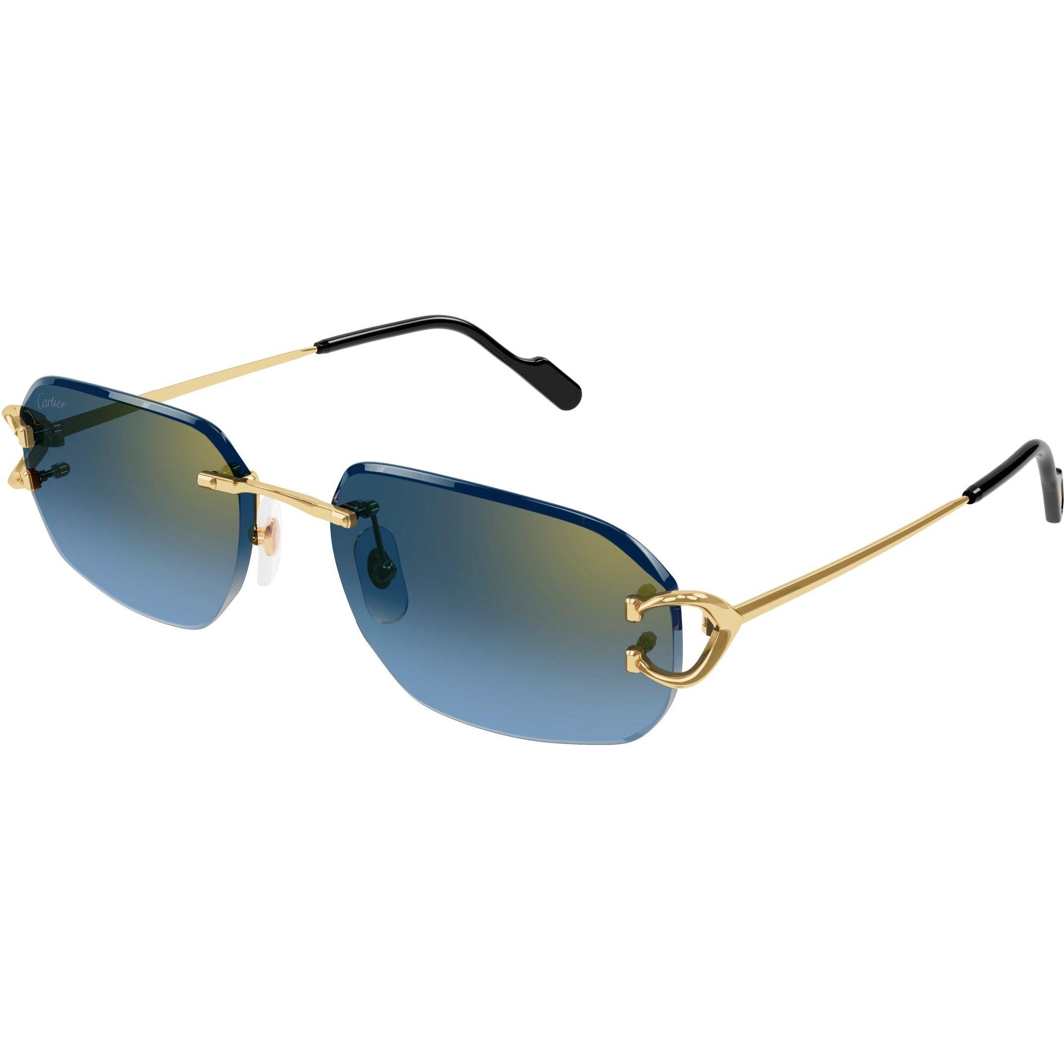 Cartier Cartier CT0468S Mens Rimless Rectangular Sunglasses - Gold