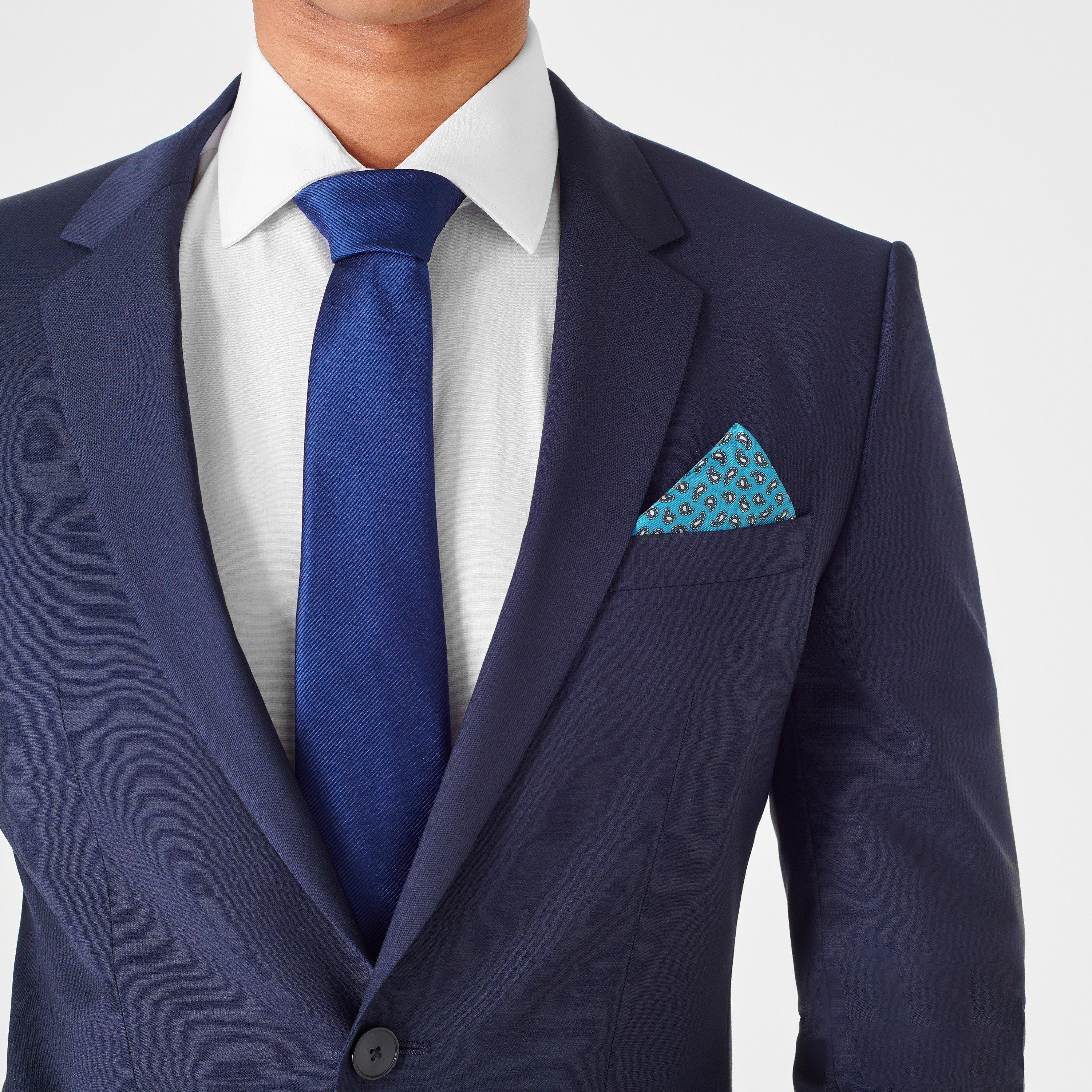 Teal - Haines and Bonner - Silk Pocket Square - 2