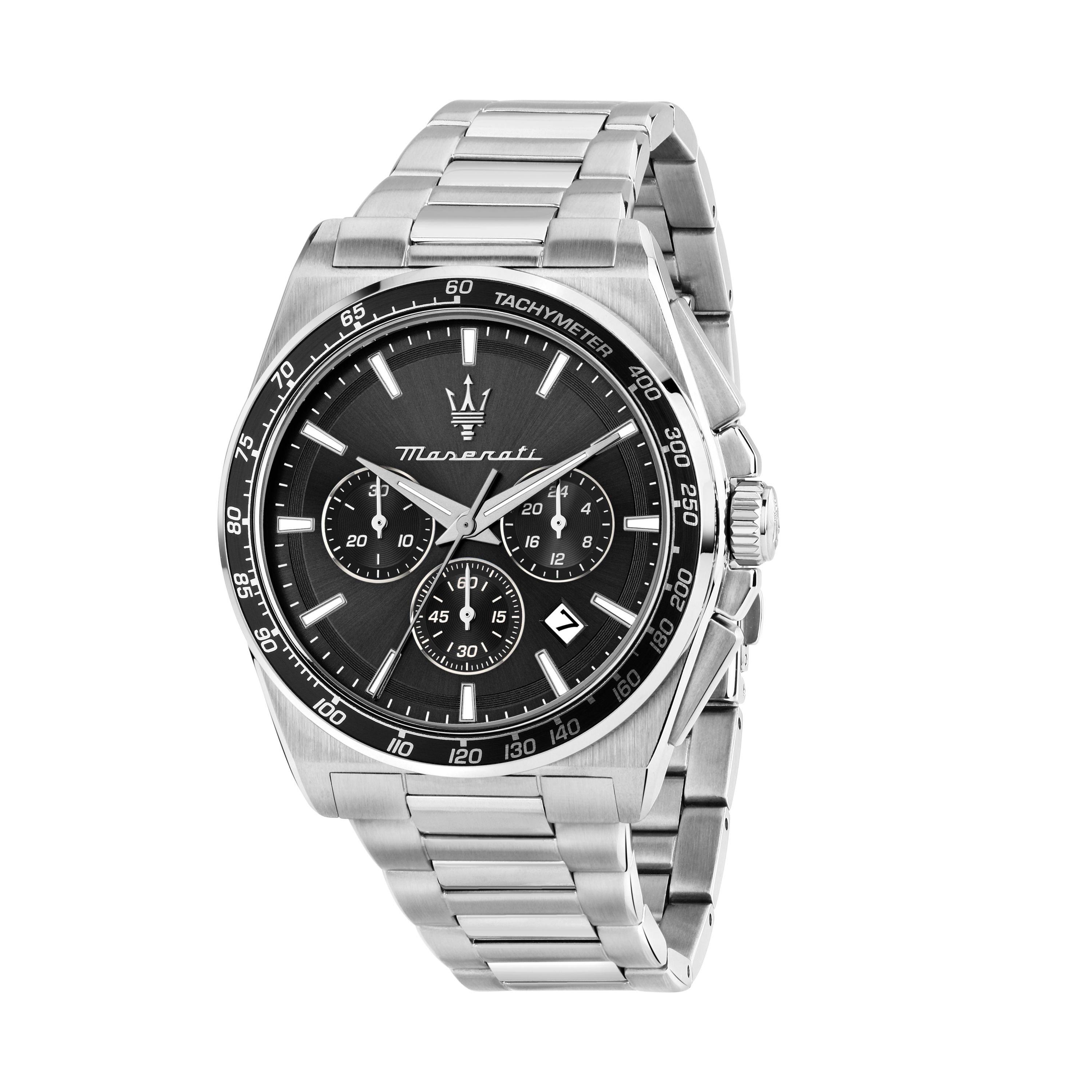 Maserati Men's Velocita Sl Sn63 - Black/Silver - 43MM