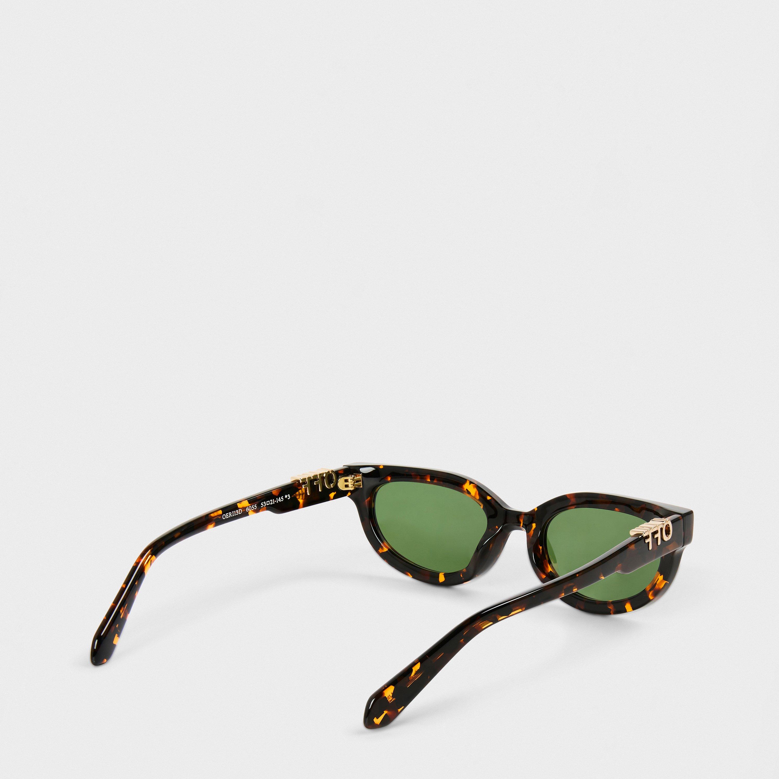 Havana/Green - Off White - Square Sunglasses - 2
