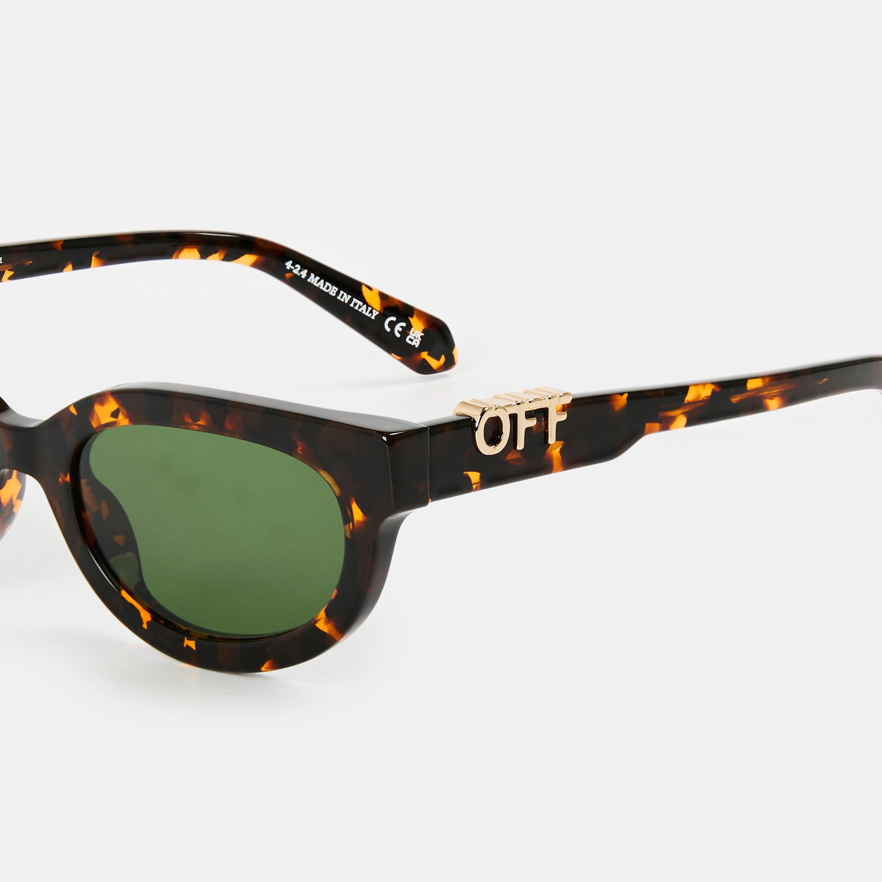 Havana/Green - Off White - Square Sunglasses - 3