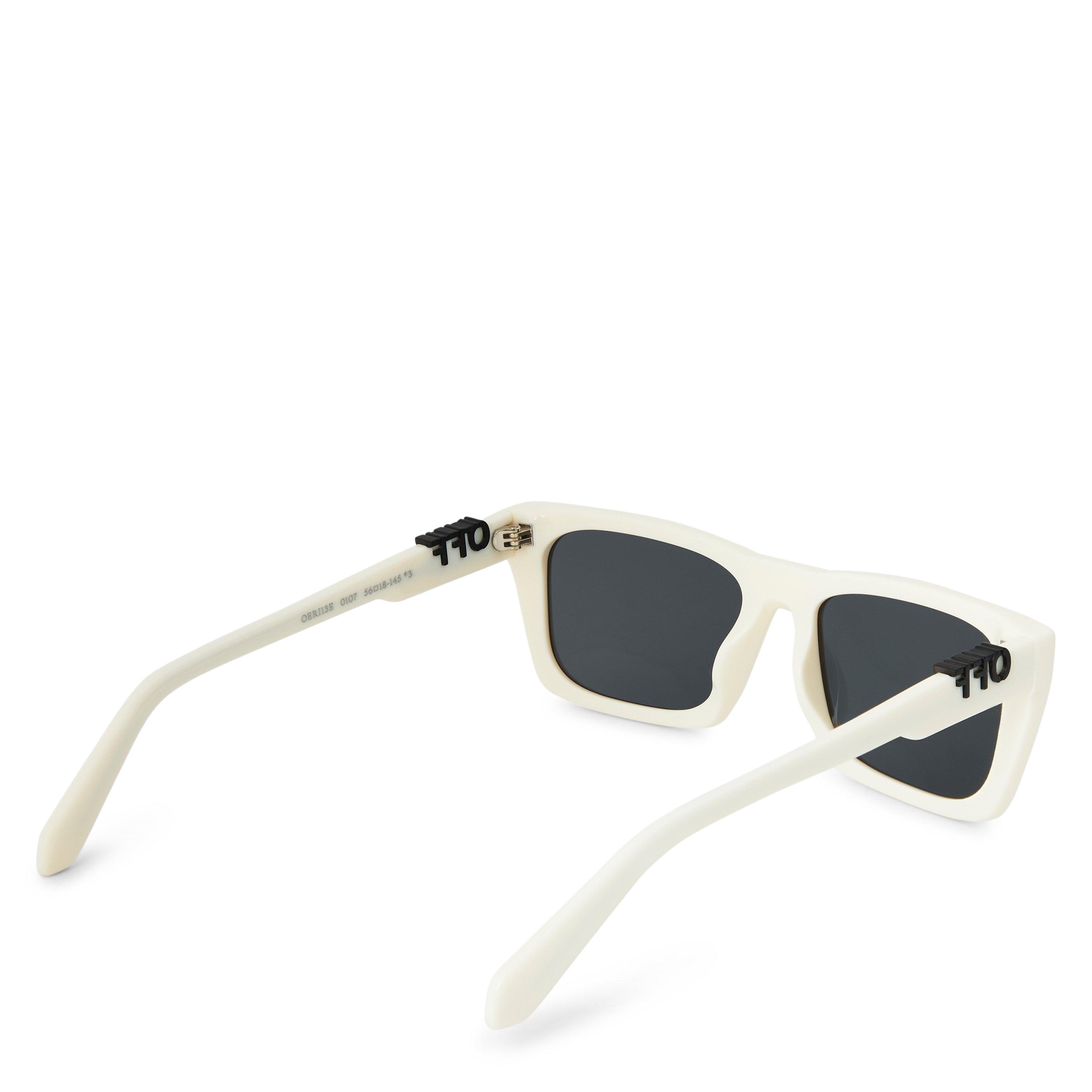 White Dark Grey - Off White - Square UV-Protective Sunglasses - 2