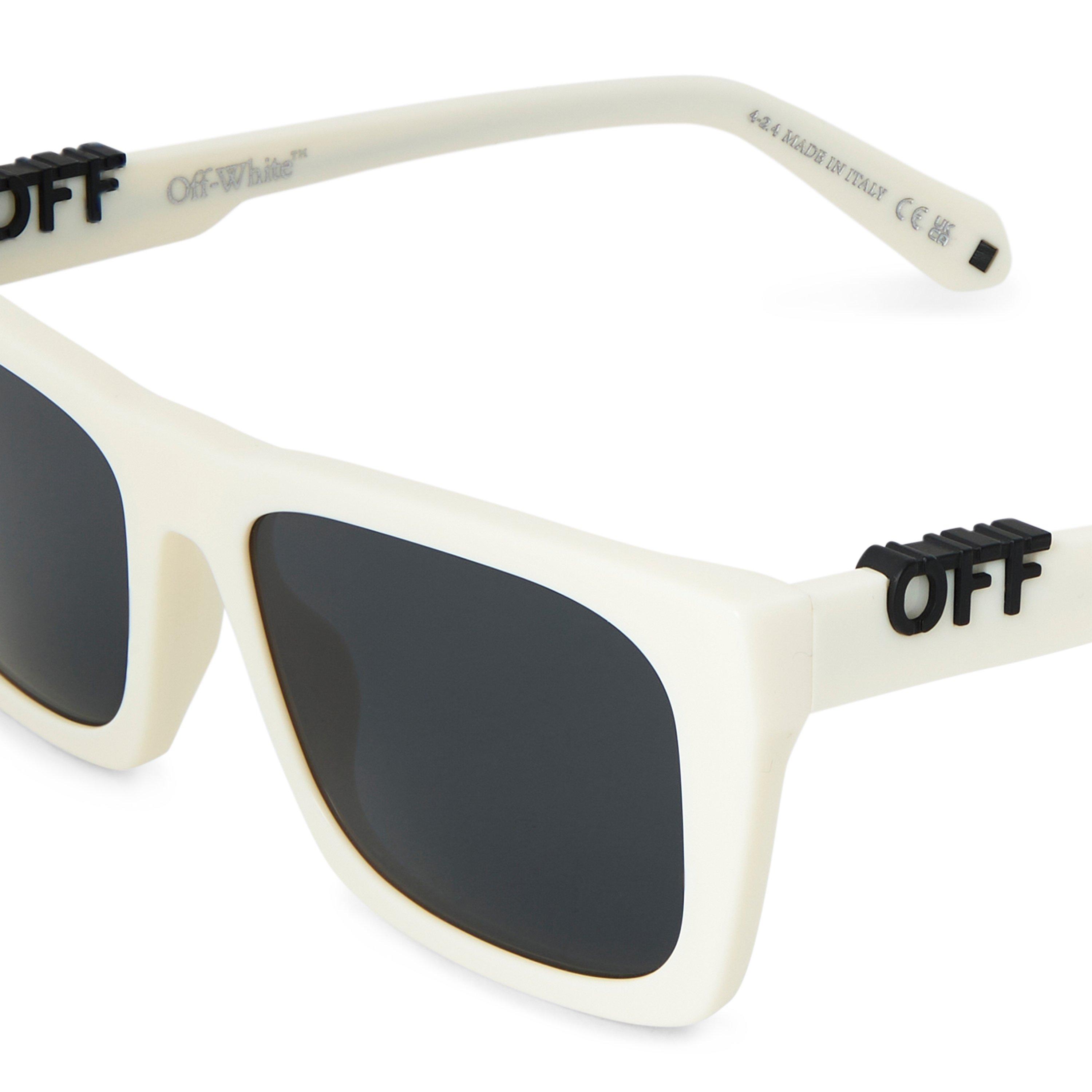 White Dark Grey - Off White - Square UV-Protective Sunglasses - 3